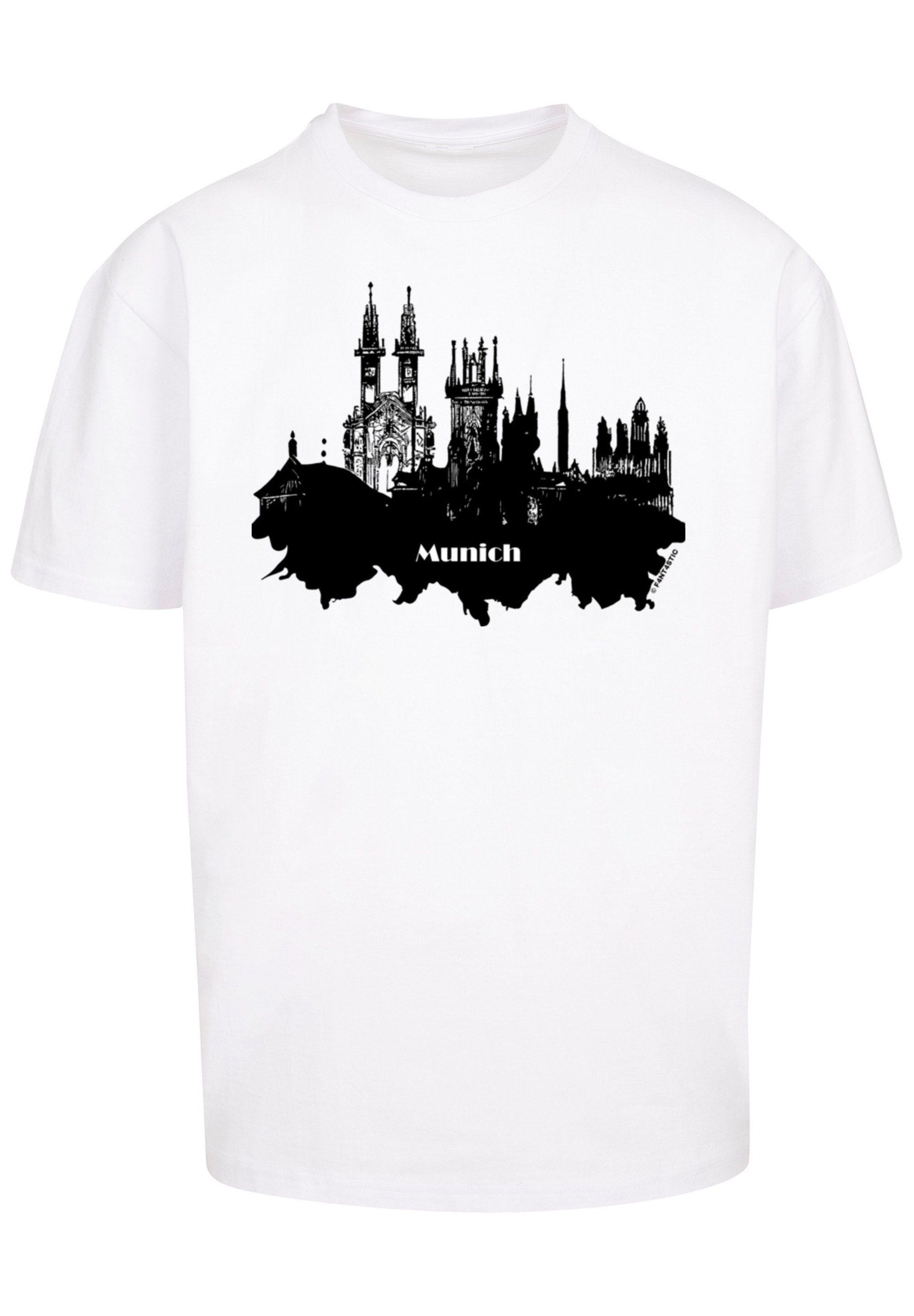T-Shirt Print F4NT4STIC - Cities skyline Munich Collection weiß