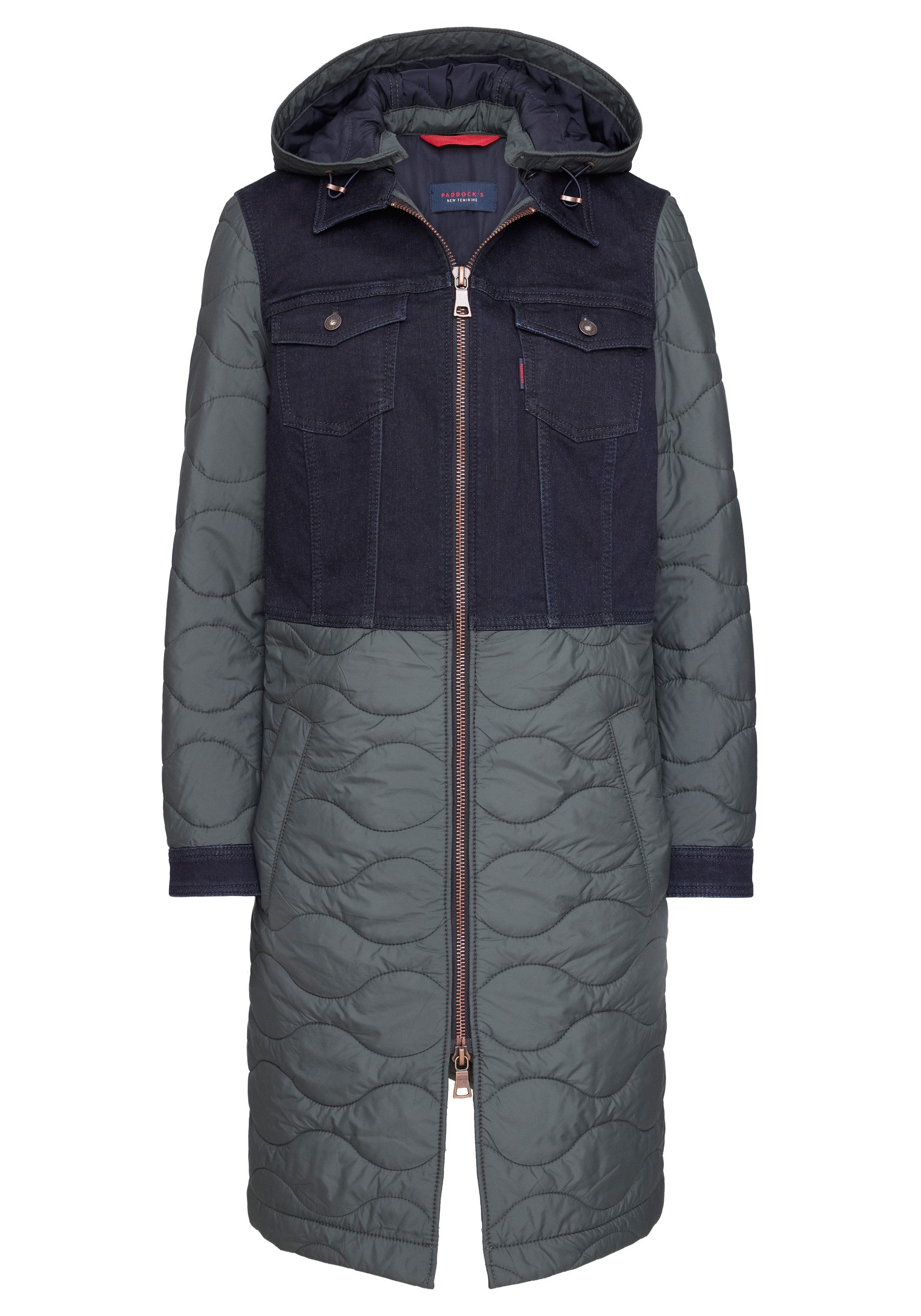 Paddock's Langjacke Denim Jacket Mix and Match Langjacke mit Kapuze