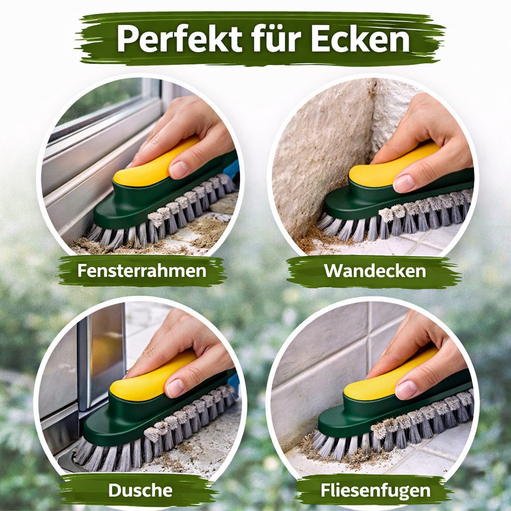ZUKUNFTSENKEL Fugenbürste Fensterrahmen Bürste Fensterrillen Bürste für Fenster, Fenster, Fensterrahmen, Ecken, Fugen, Dusche & Fliesenfugen, (2-tlg), Fenster,  – Bild 4 von 5
