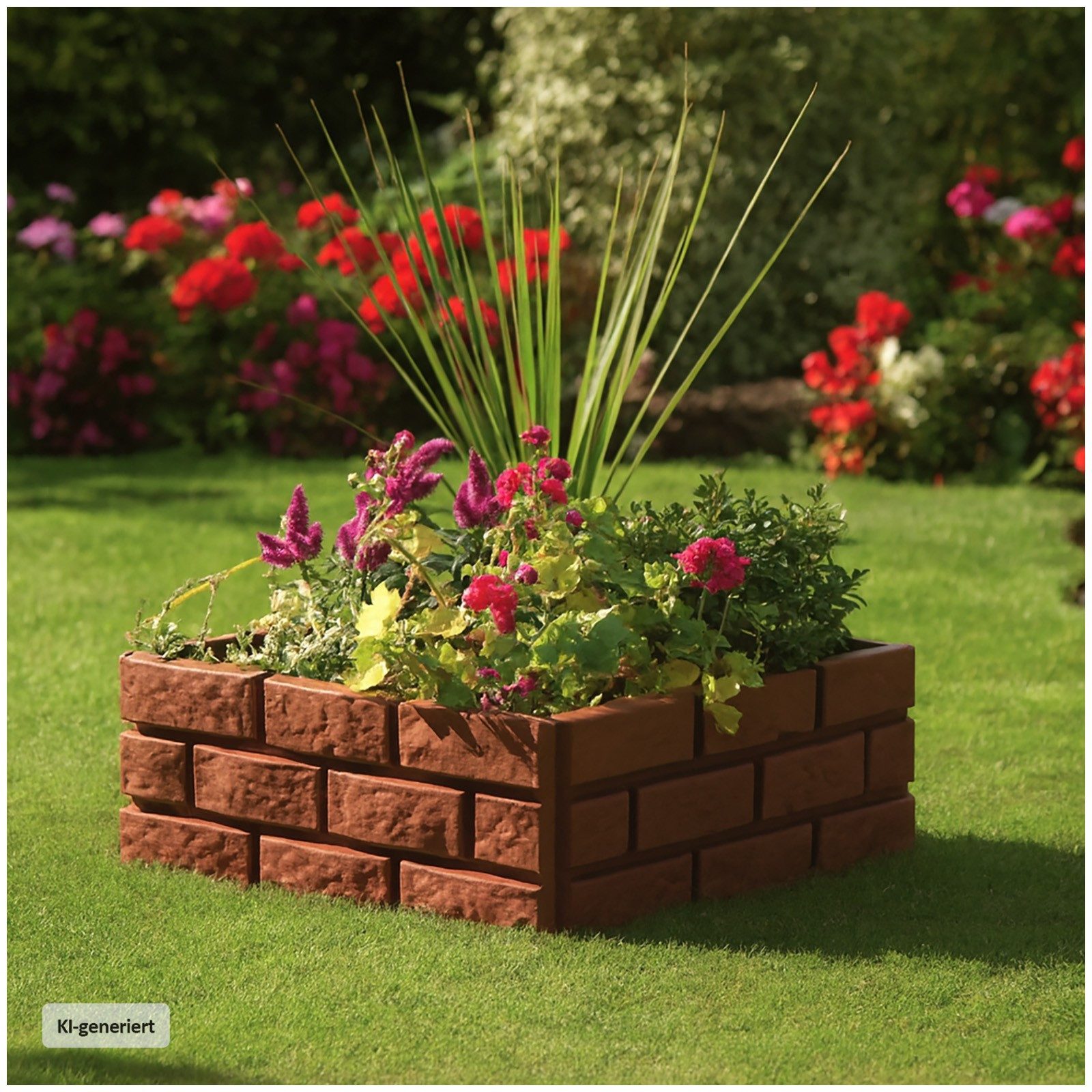 HTI-Living Beetumrandung Beetumrandung 4er Set Kunststoff Steinoptik, LxH: 45x29 cm, Set, 4 Module, Beetbegrenzung Beetumrandung