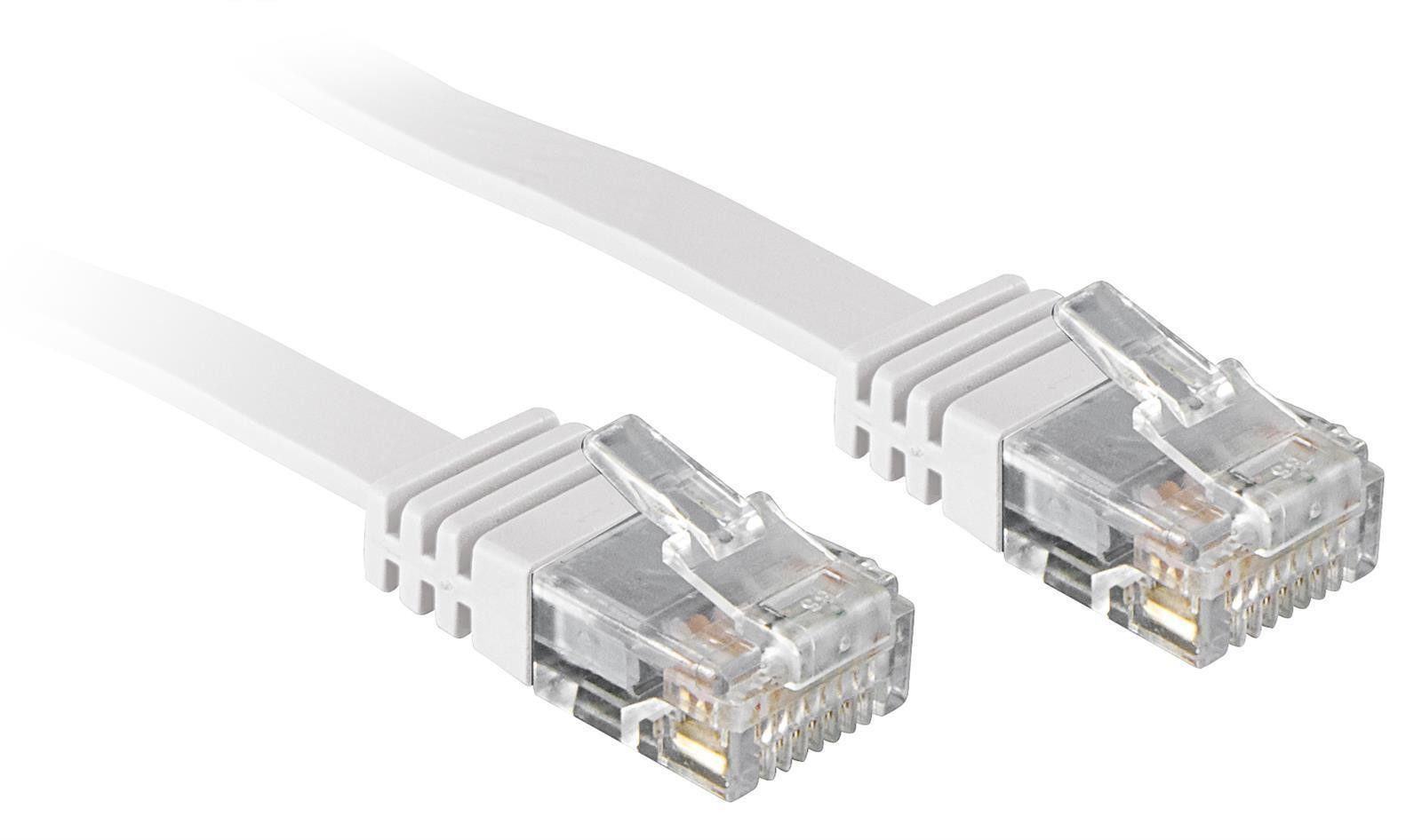 Lindy Lindy 47501 Cat6 Flachband-Patchkabel, weiß, 1.00m Ohne Schirmung Netzwerkkabel