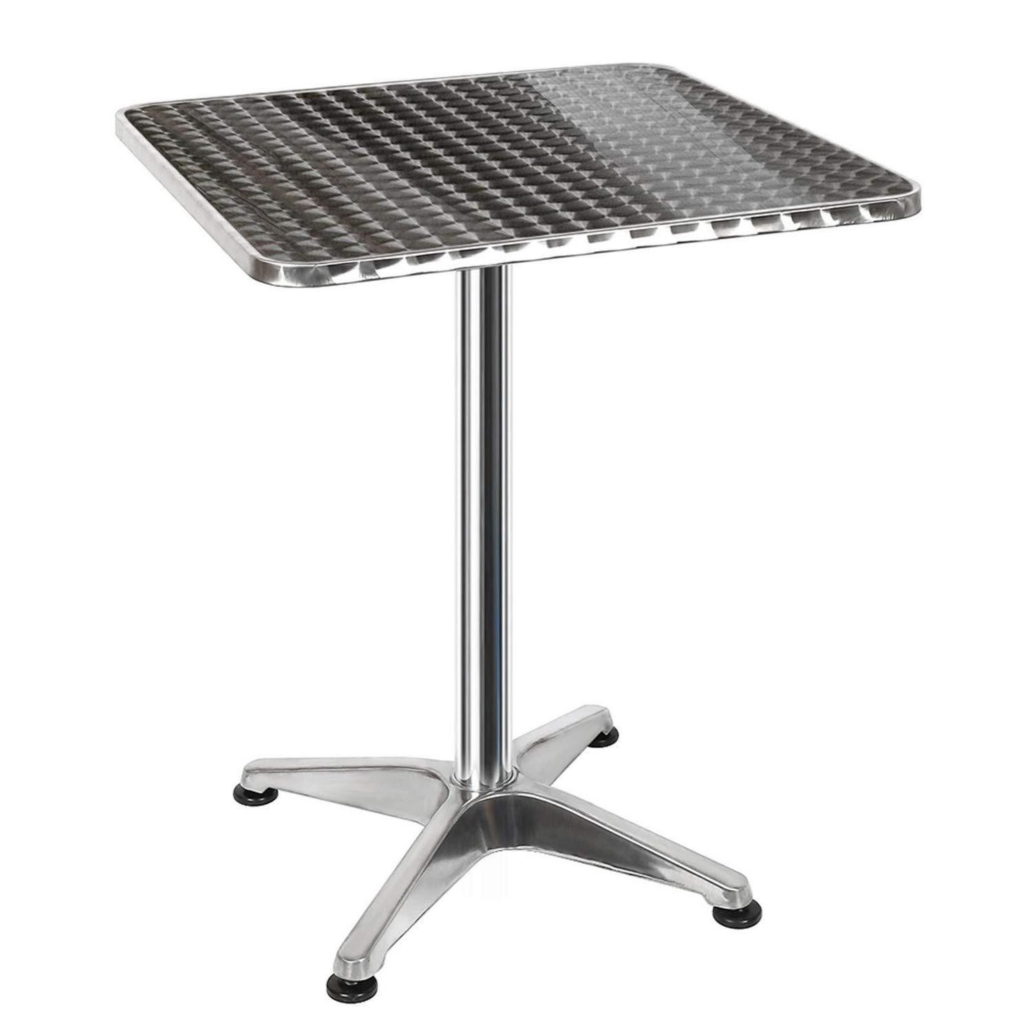 LuxusKollektion Stehtisch Klappbarer Stehtisch Bistrotisch Aluminium höhenverstellbar Silber (1-St)