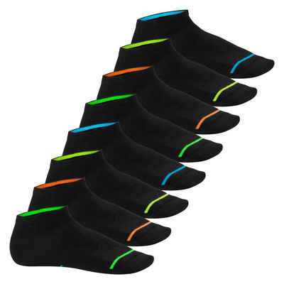 Footstar Füßlinge Damen & Herren Sneaker Socken (8 Paar) Neon Sportsocken