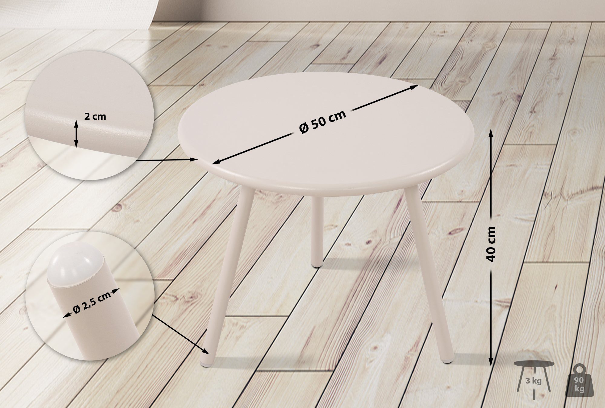 TPFLiving Couchtisch Belin (Tischplatte: Recyceltes Polypropylen, UV-bestän günstig online kaufen