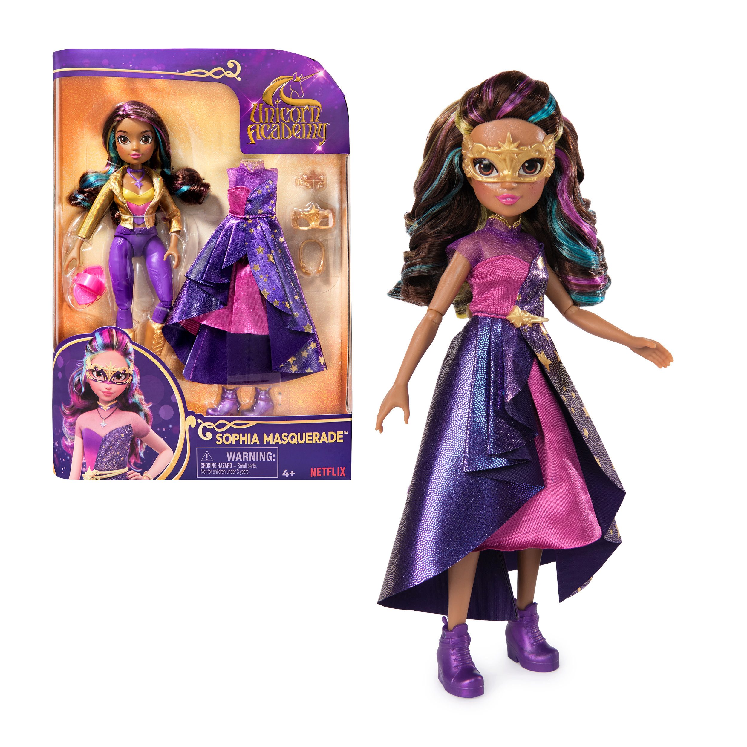 Spin Master Anziehpuppe Unicorn Academy Deluxe Maskenball - Sophia