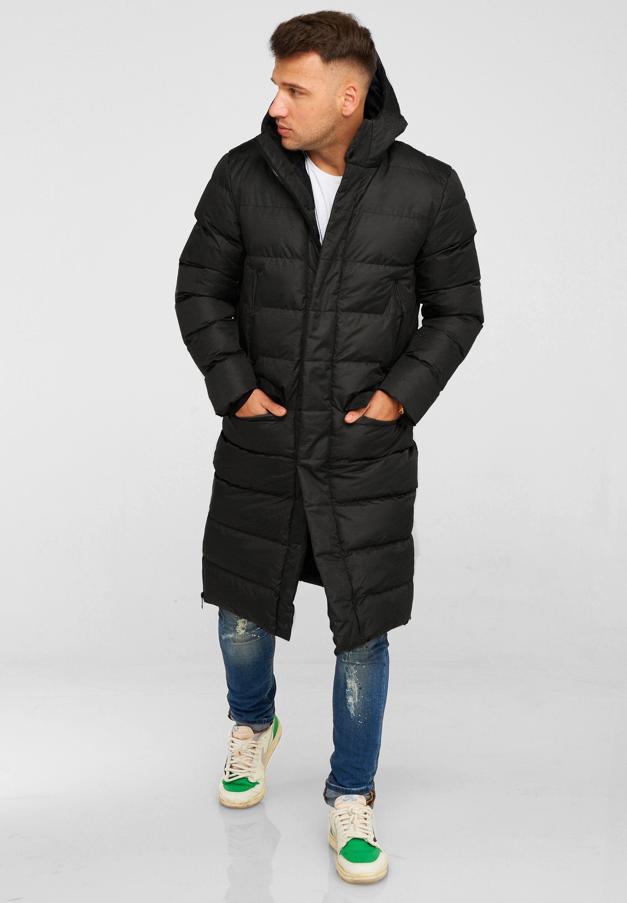 behype Steppjacke LONGLINE ZIP PARKA Steppjacke günstig online kaufen