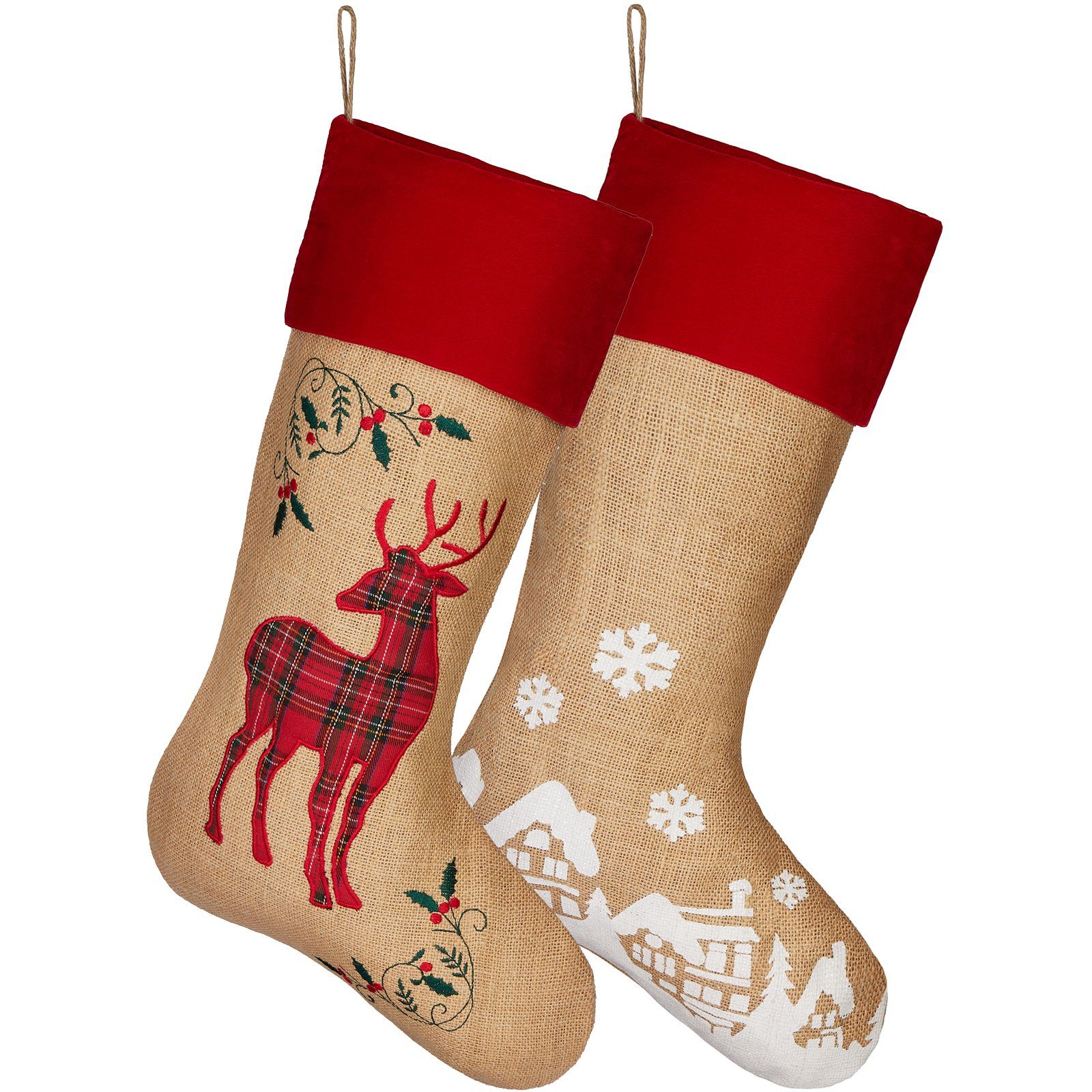 BRUBAKER Nikolausstiefel 2er Set Weihnachtsstrumpf zum günstig online kaufen