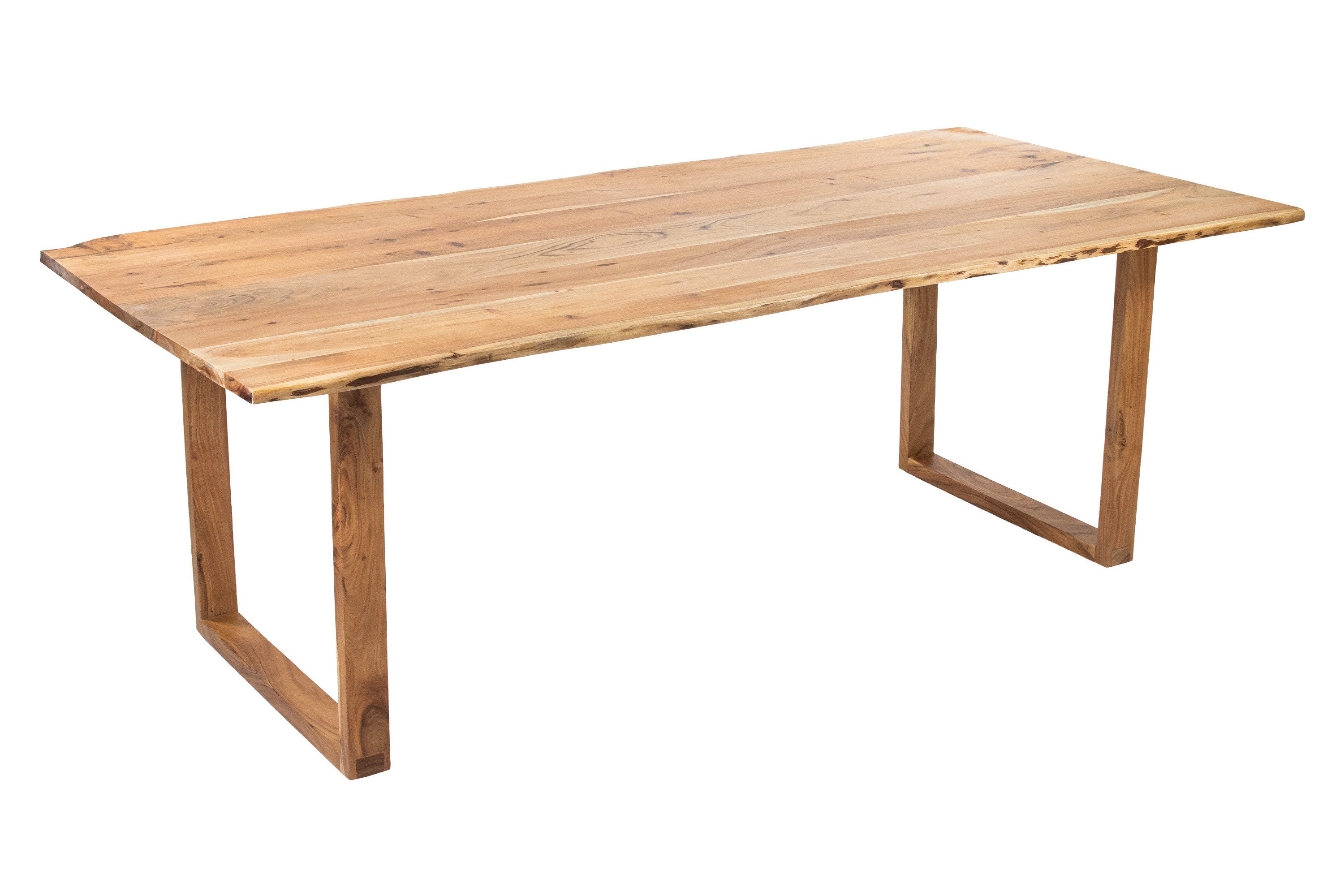 SAM® Esstisch Graz, massives Akazienholz, echte Baumkante, Metallgestell U-Form
