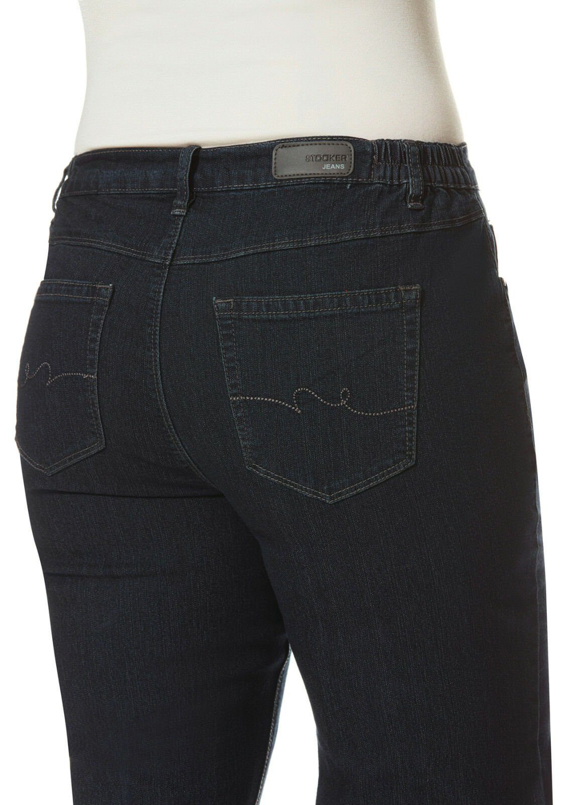 STOOKER WOMEN Tapered-fit-Jeans »Nizza Stretch Jeans -DARK BLUE DENIM-  Tapered Fit«