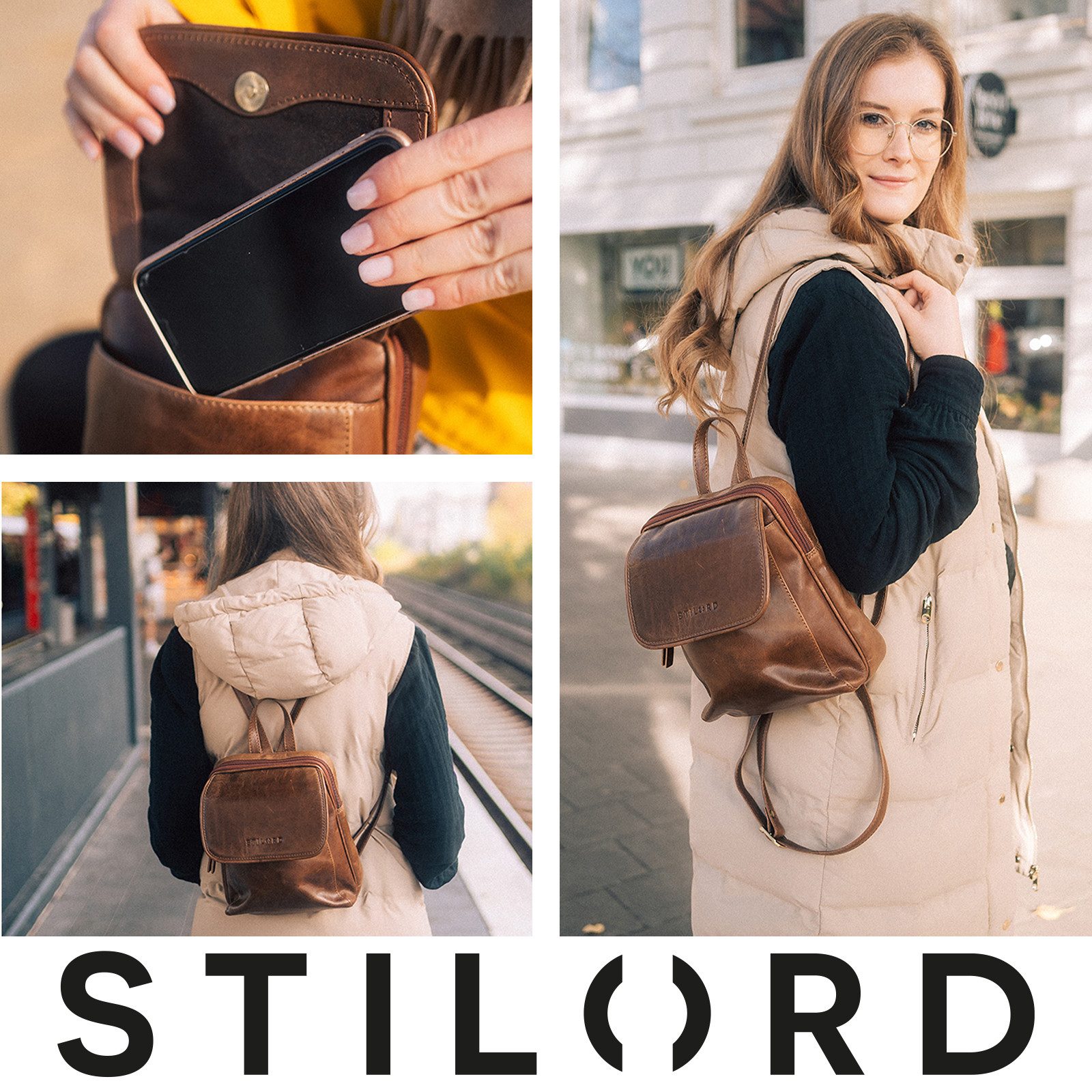 STILORD Cityrucksack "Valentina" Damenrucksack Klein Leder günstig online kaufen