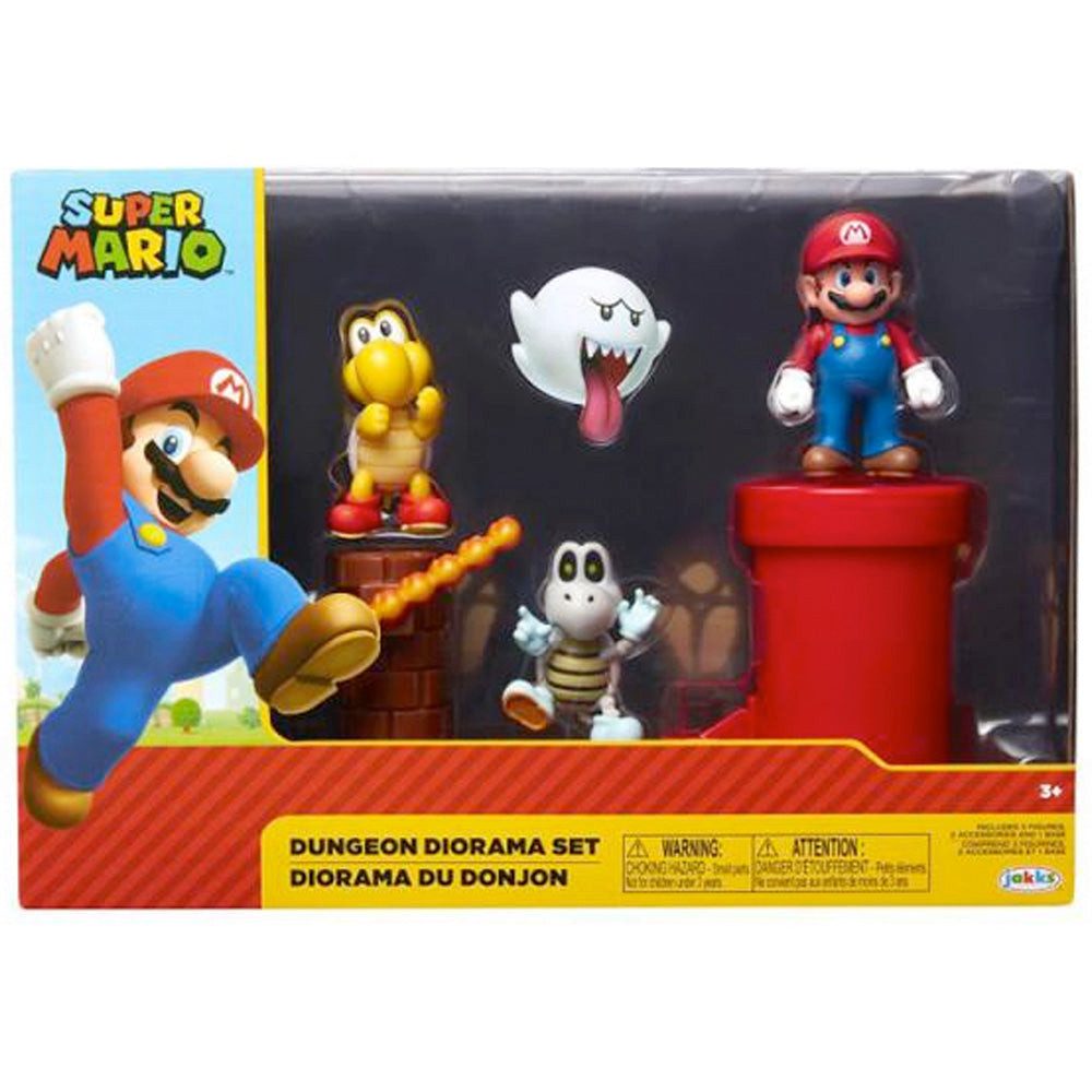 Super Mario Actionfigur Nintendo Super Mario 5er Figuren Set Dungeon Diorama, 6,5 cm, (5-tlg)