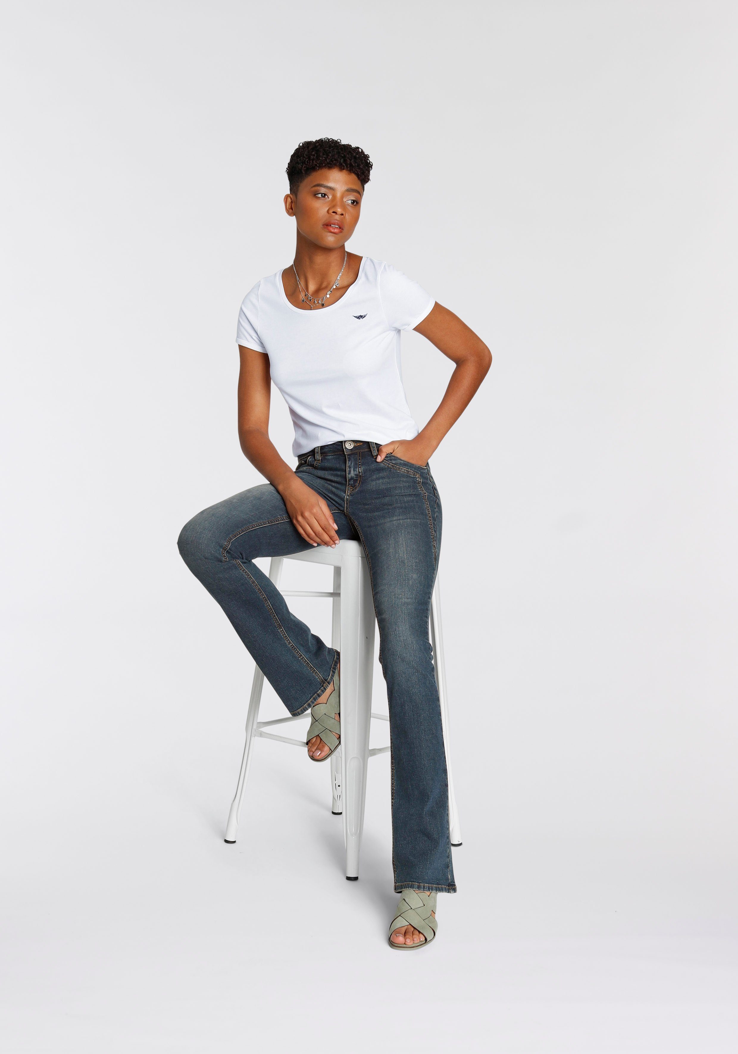 Arizona T-Shirt Kurzarm, figurbetont, Basic-Stil, aus Baumwollmischung