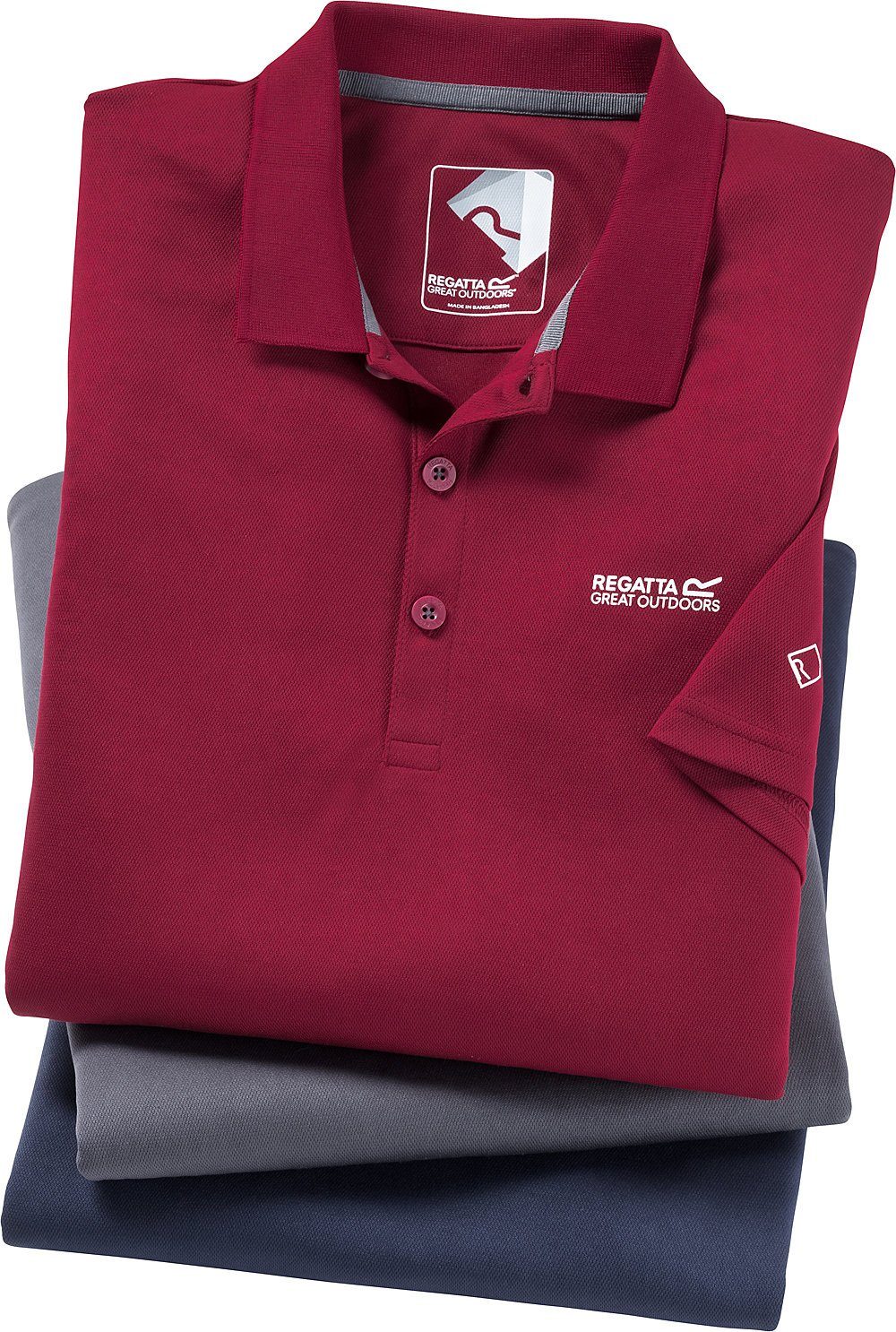 Regatta Funktionsshirt (3er-Pack) klassischer Look im funktionellen Gewebe günstig online kaufen