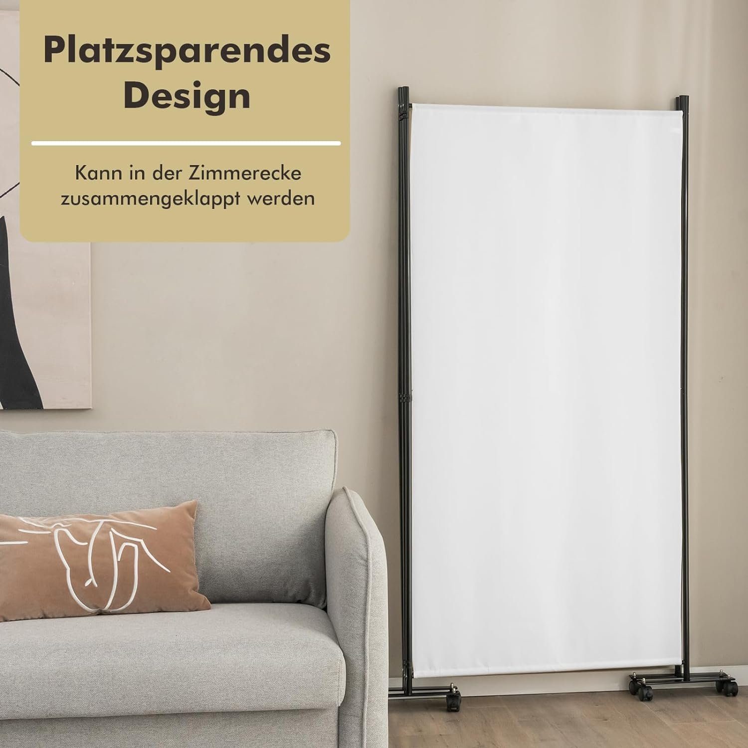 KOMFOTTEU Raumteiler Sichtschutz, 3-teiliger Faltbarer Trennwand günstig online kaufen
