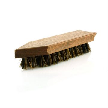 TelMo Schuhputzbürste Schmutzbürste (Holz) braun lackiert, Griffkehle