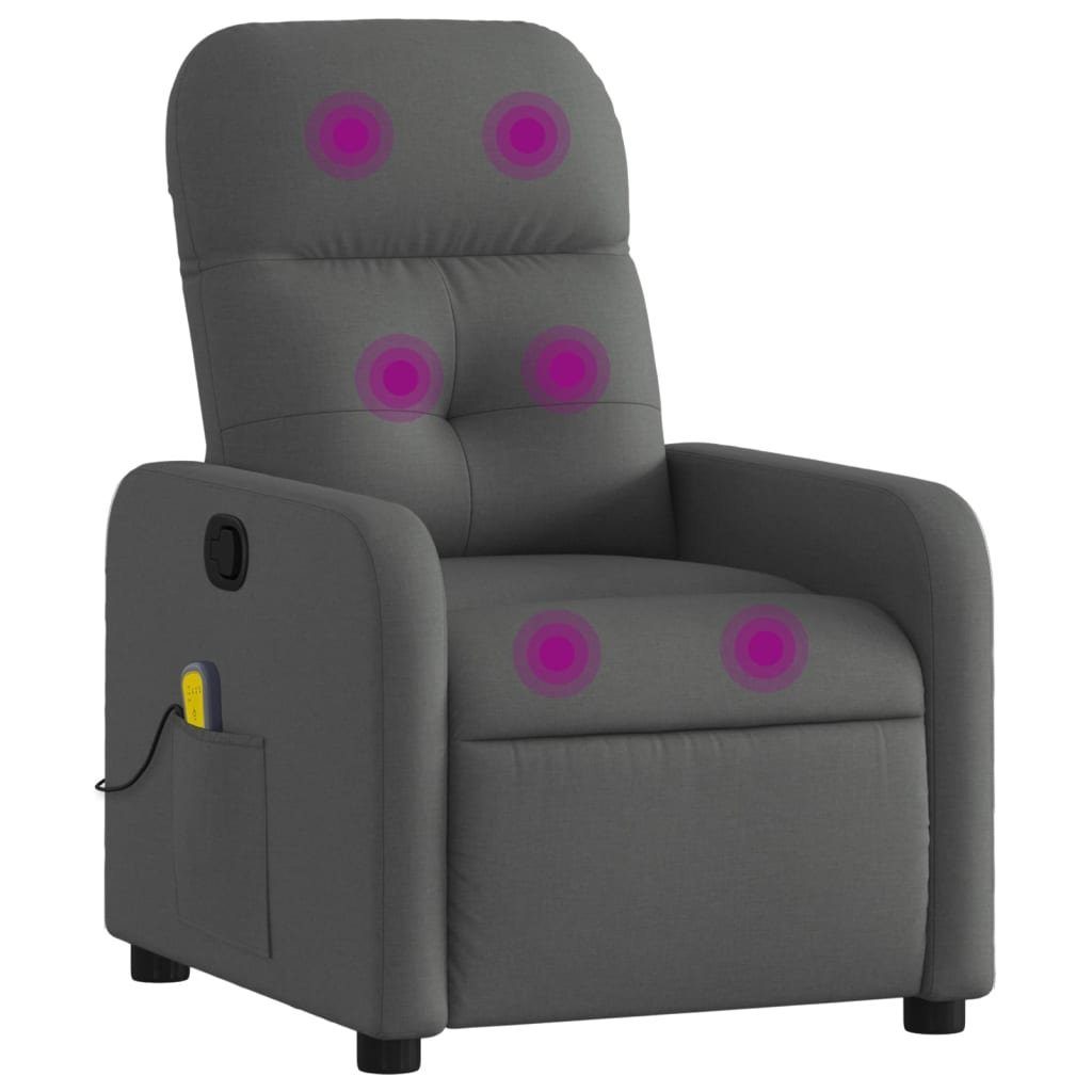vidaXL Sessel Massagesessel Dunkelgrau Stoff (1-St) günstig online kaufen