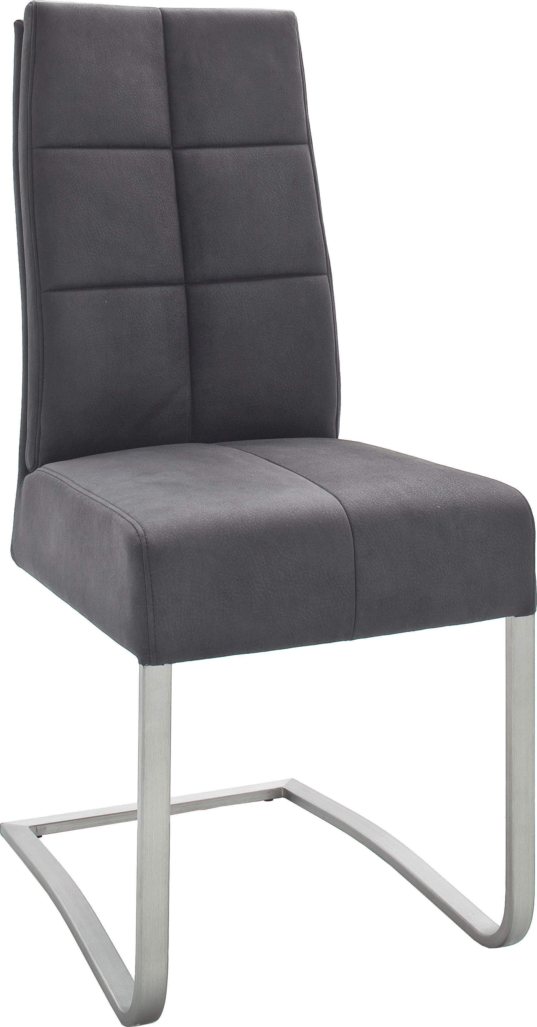 MCA furniture Esszimmerstuhl Salva Schwingstuhl mit Grau (Set, | belastbar St), Grau kg max. 120 Tonnentaschenfederkern, bis 2