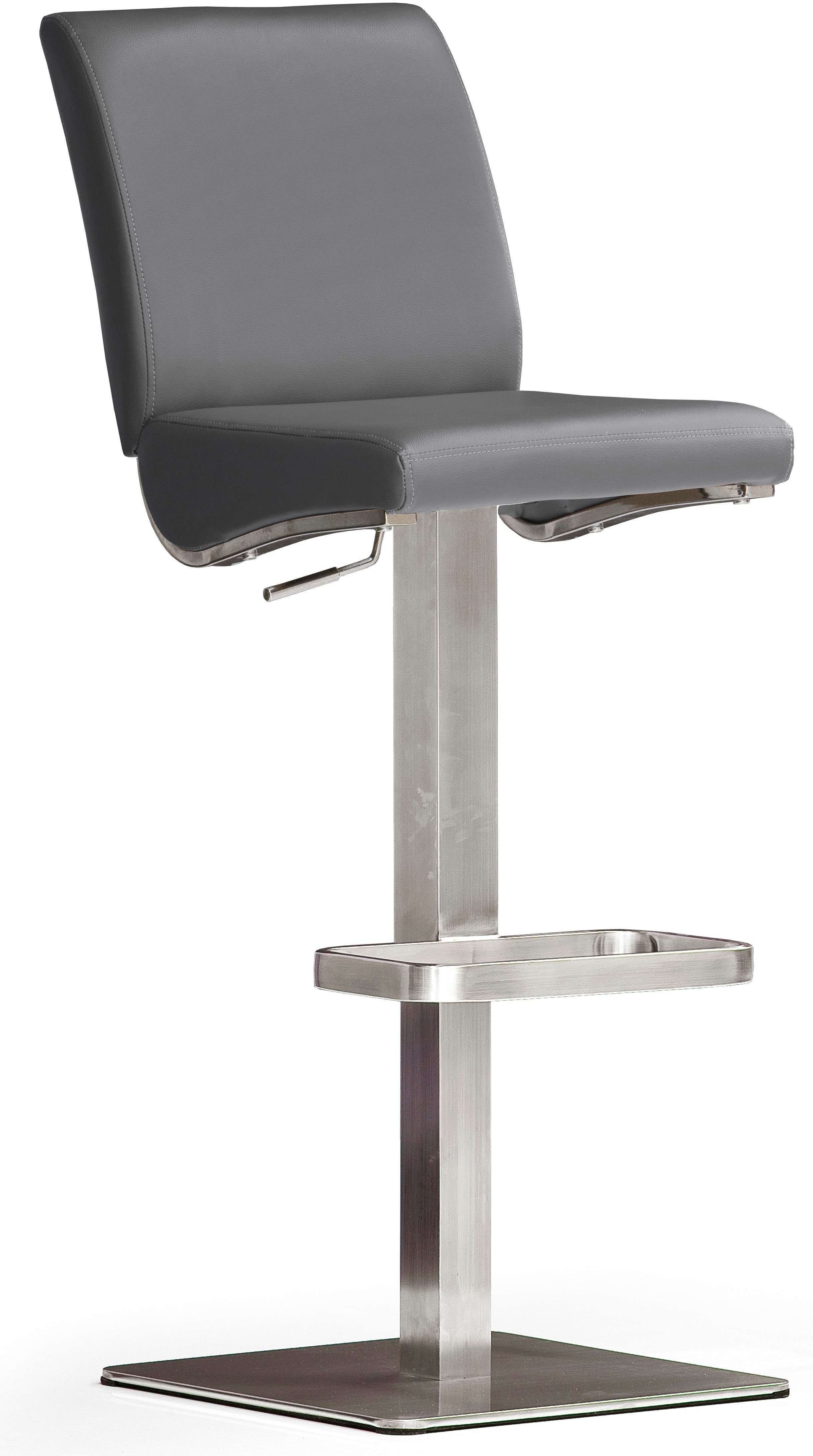 MCA furniture Bistrostuhl BARBECOOL Barhocker Bistrostuhl Tresenhocker, mit Rückenlehne, Bodenplatte eckig, 180° drehbar, Sitzhöhe von 55-80cm