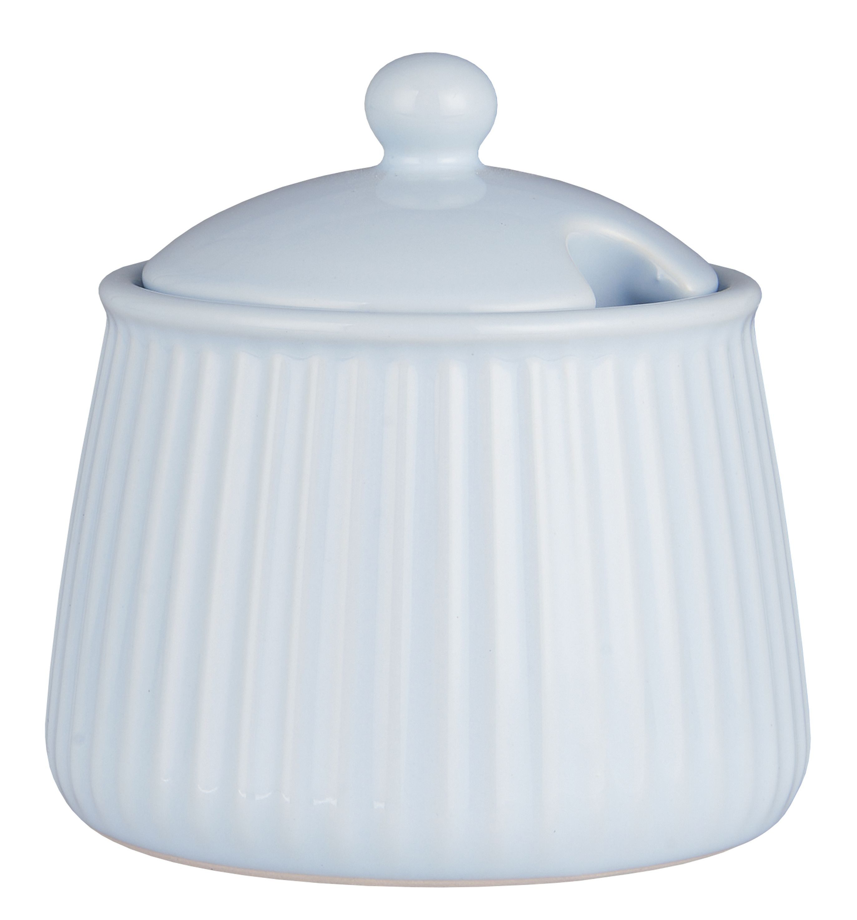 Milch- und Zuckerset Ib Laursen - Zuckerdose Zuckerschale Mynte Rillen Keramik 2028 Farbe: