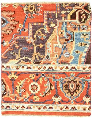 Wollteppich Designer Teppich handgeknüpft orange, morgenland, rechteckig, Höhe: 6 mm, handgeknüpft