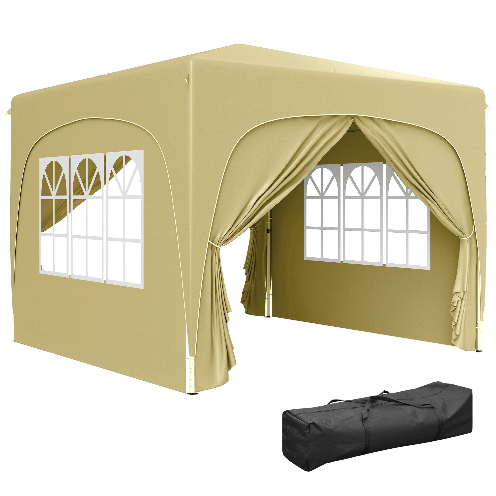 Outsunny Faltpavillon 3x3m, wasserabweisend stabil winterfest, günstig online kaufen