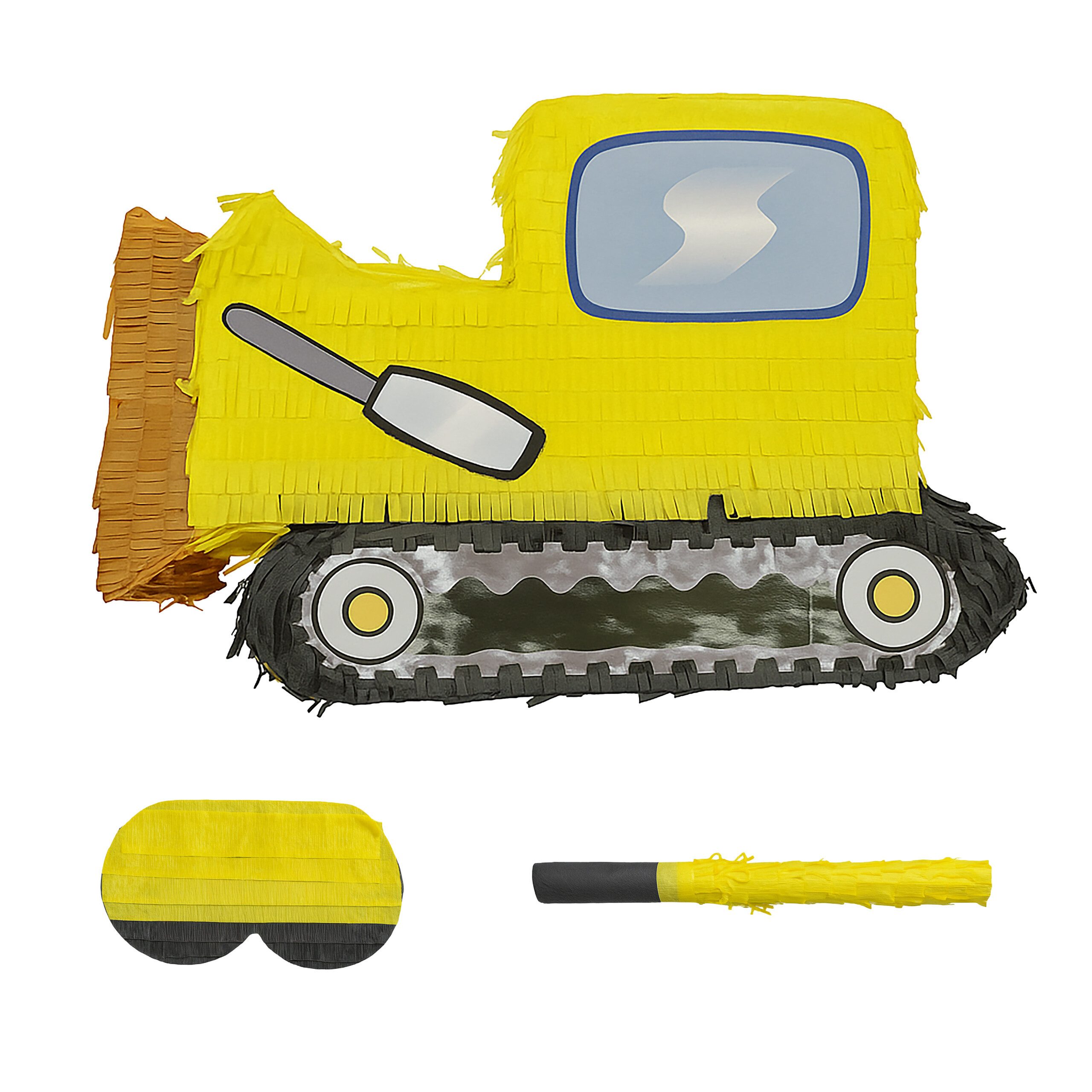 relaxdays Pinata Set Baustelle mit Stab & Maske, A