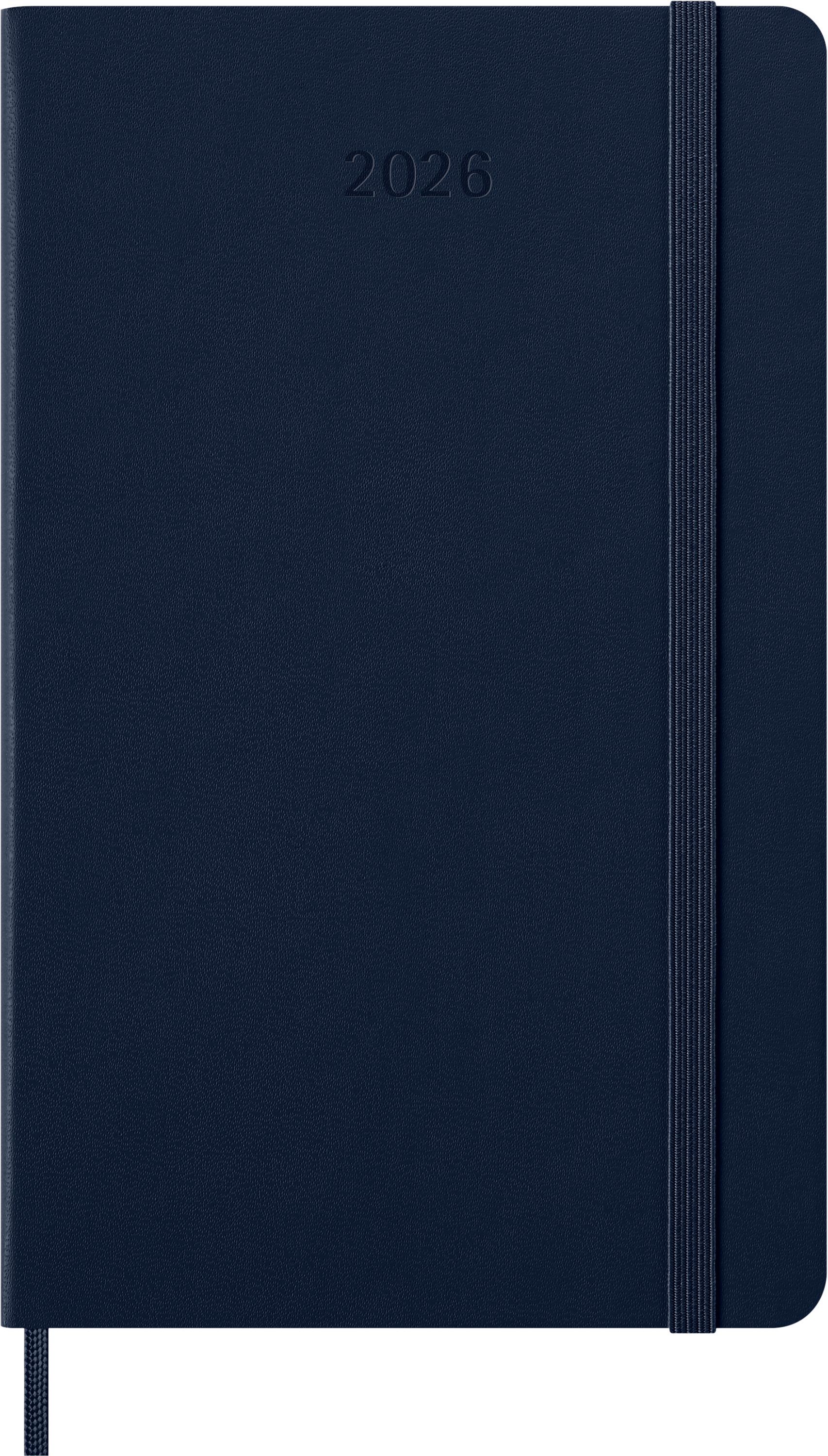 MOLESKINE Buchkalender, MOLESKINE 12 MONATE TAGES NOTIZKALENDER 2026 - HARD COVER - L/A5 BLAU