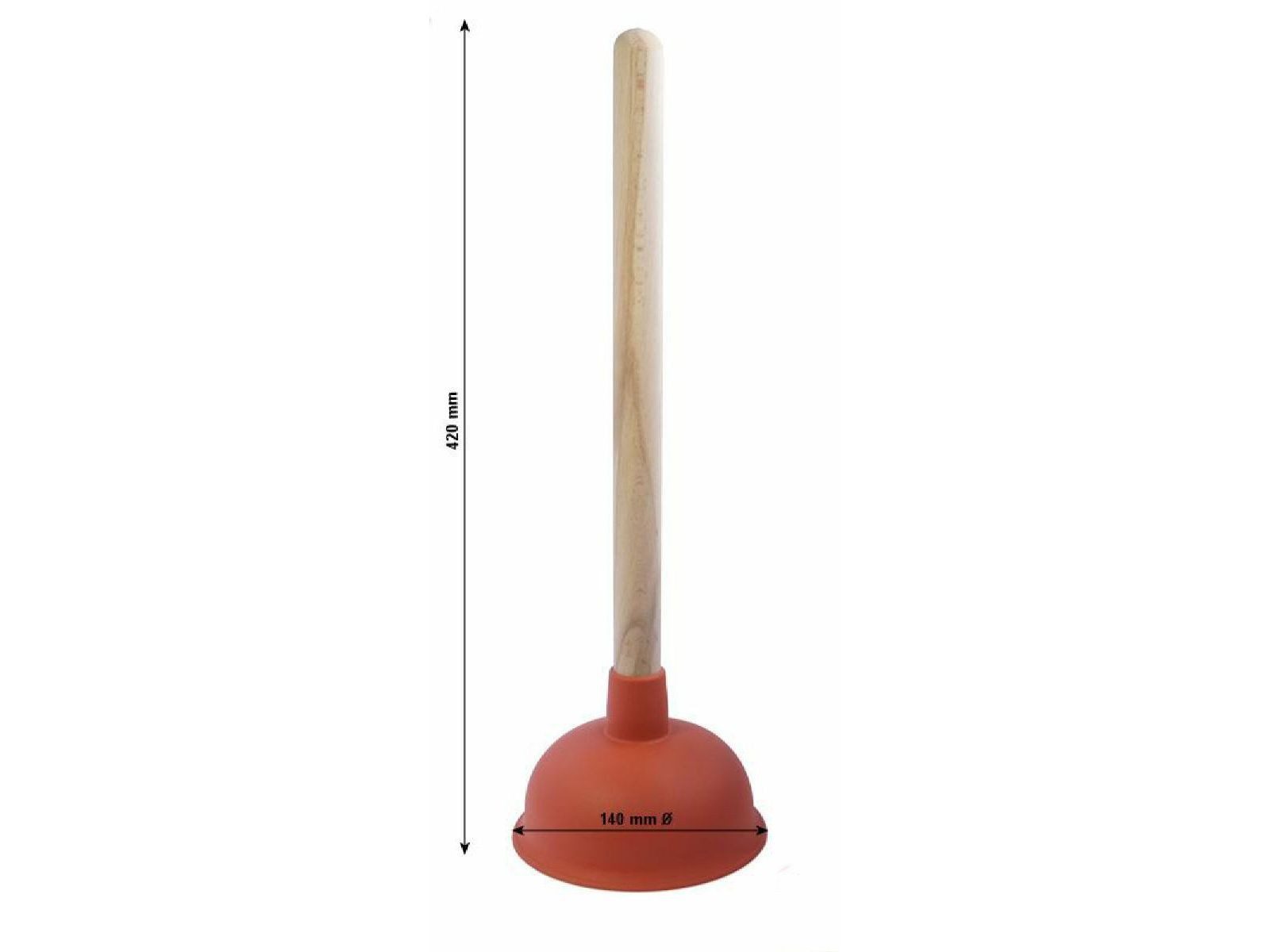 tecuro Pümpel Ausgussreiniger Ø 140 mm, mit Stiel, grosse Ausführung