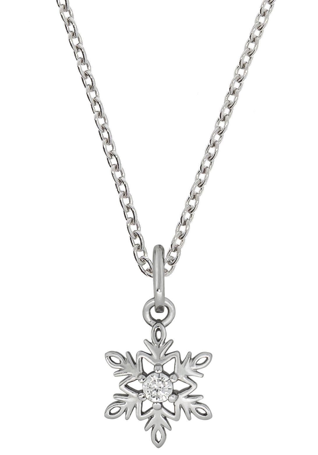 Kette mit Anhänger Schmuck Geschenk Silber 925 Halsschmuck Halskette Ankerkette Flocke