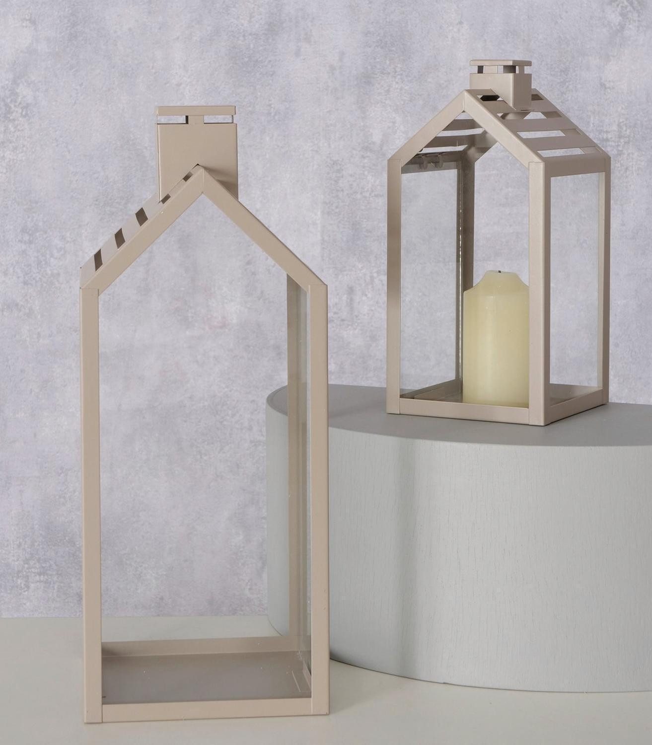 BOLTZE GRUPPE GmbH Windlicht Laterne CODY, H 35 cm, Beige, Metall, Glas, (1 günstig online kaufen