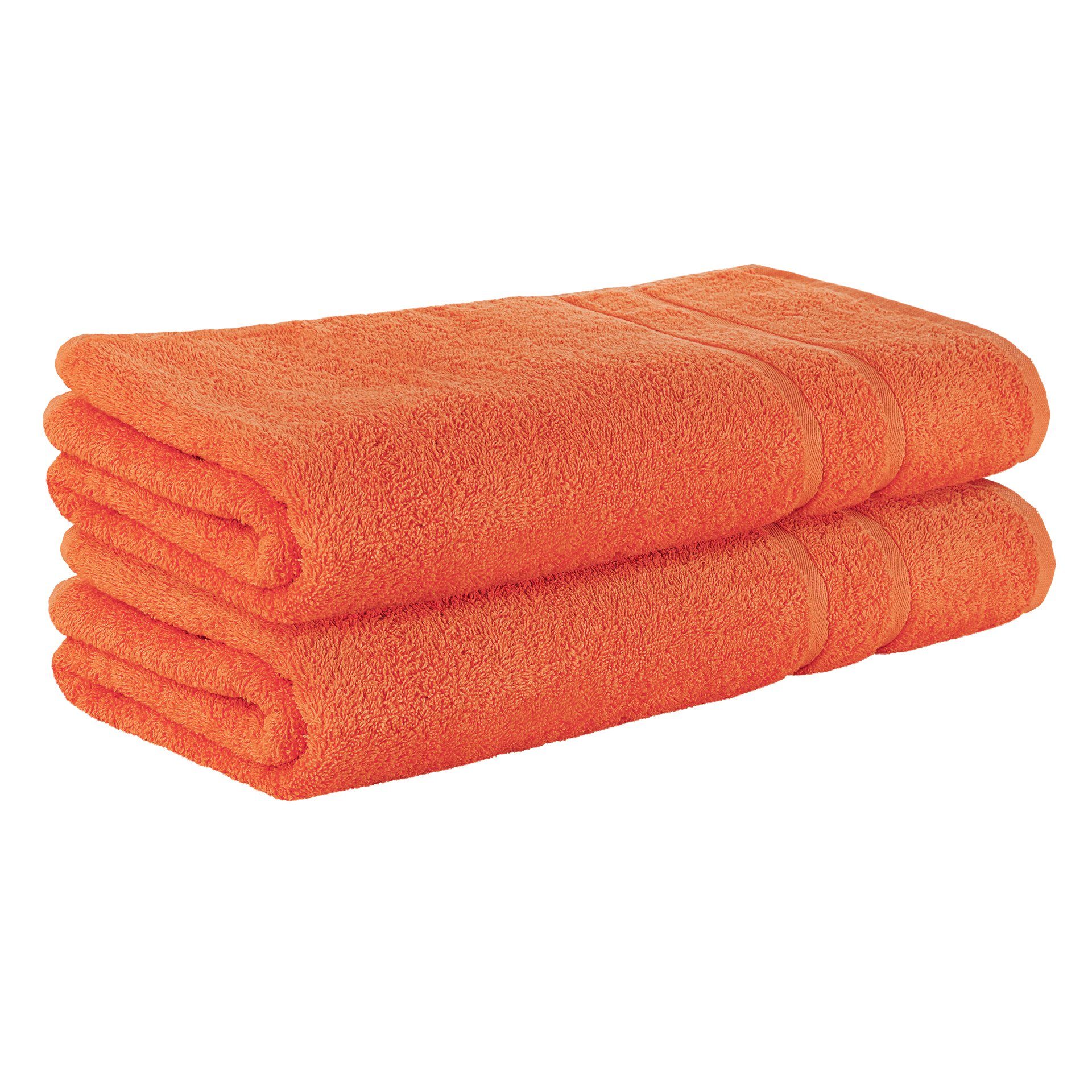 100% Set Orange cm, Duschtuch 2er (2 Frottee Pack) 500GSM x StickandShine 100% 500g/m² in Baumwolle cm 70x140 Baumwolle 70 Duschtuch Duschtücher Premium Frottee 140 Stück aus