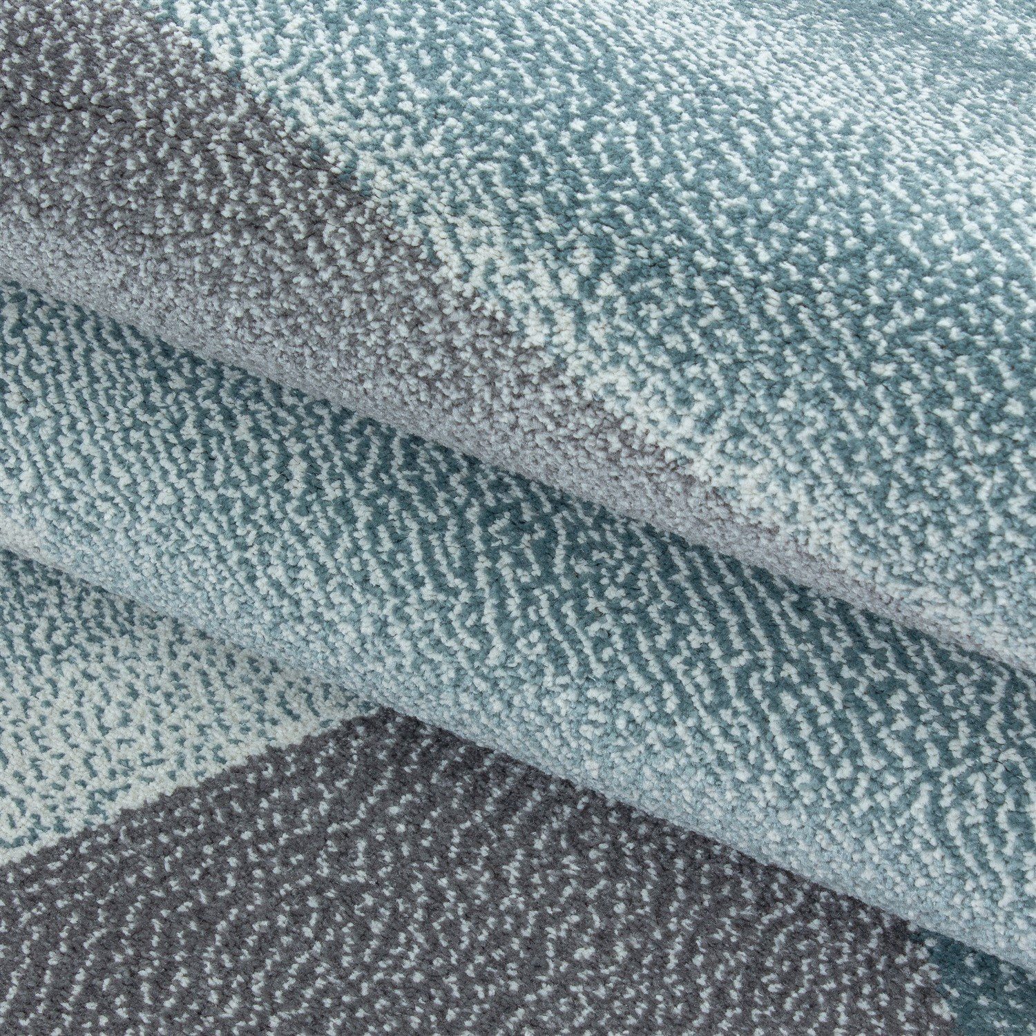 Teppich Designerteppich Kurzflorteppich Blau Mosaikoptik, Schlafzimmer Höhe: Esszimmer 7 rechteckig, Angeycasa, mm, Wohnzimmer