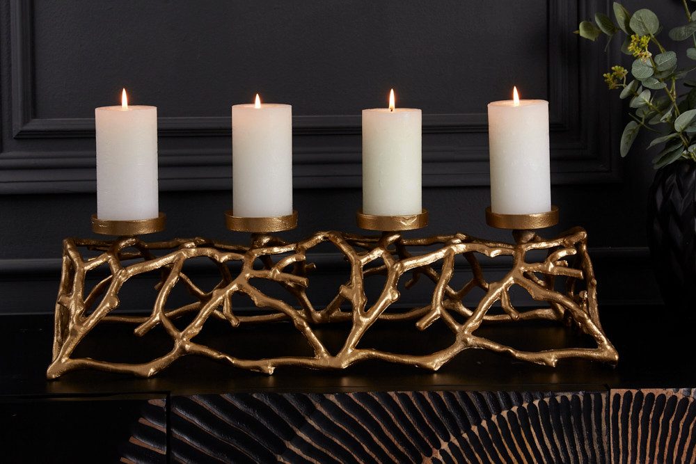 riess-ambiente Kerzenhalter ABSTRACT 60cm gold (Einzelartikel, 1 St), Wohnzimmer · Metall · Dekoration · Modern Design