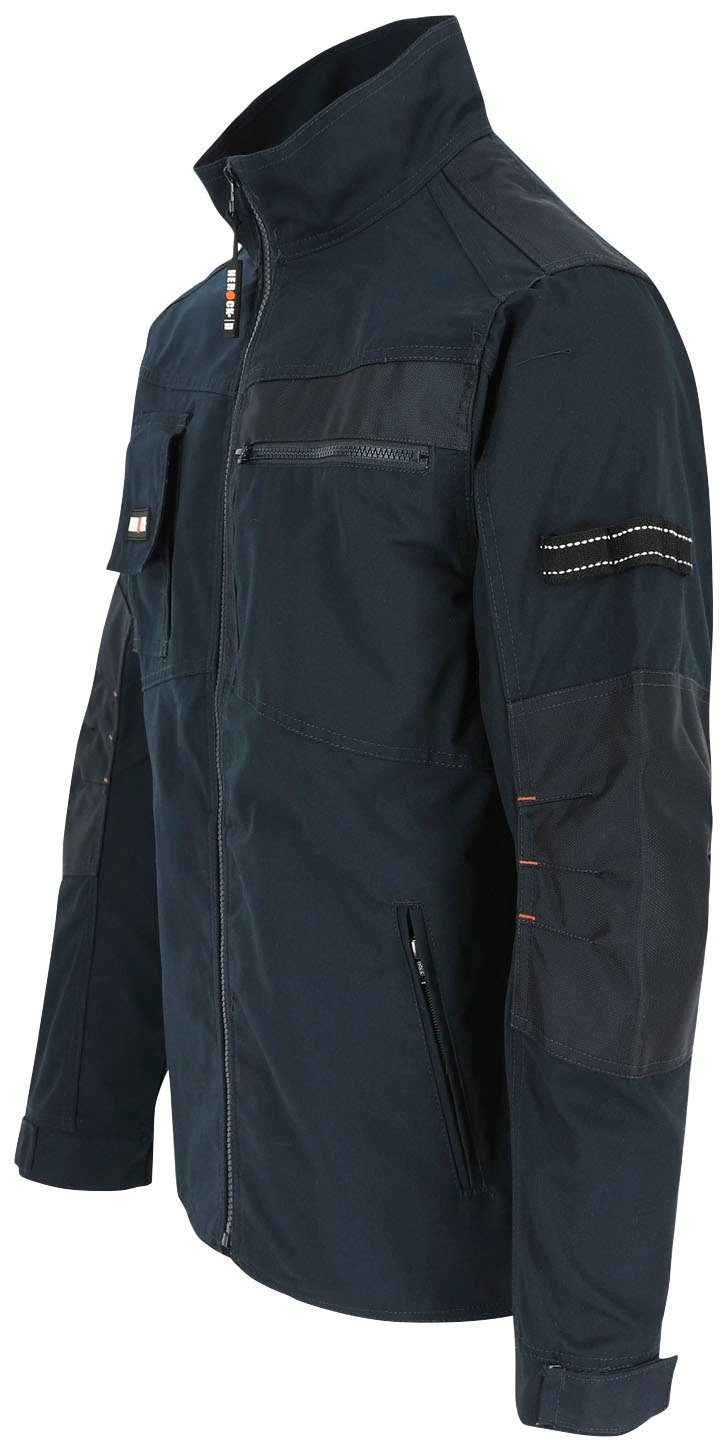 Bündchen - robust Wasserabweisend 7 Herock - Anzar - Arbeitsjacke marine Jacke Taschen verstellbare