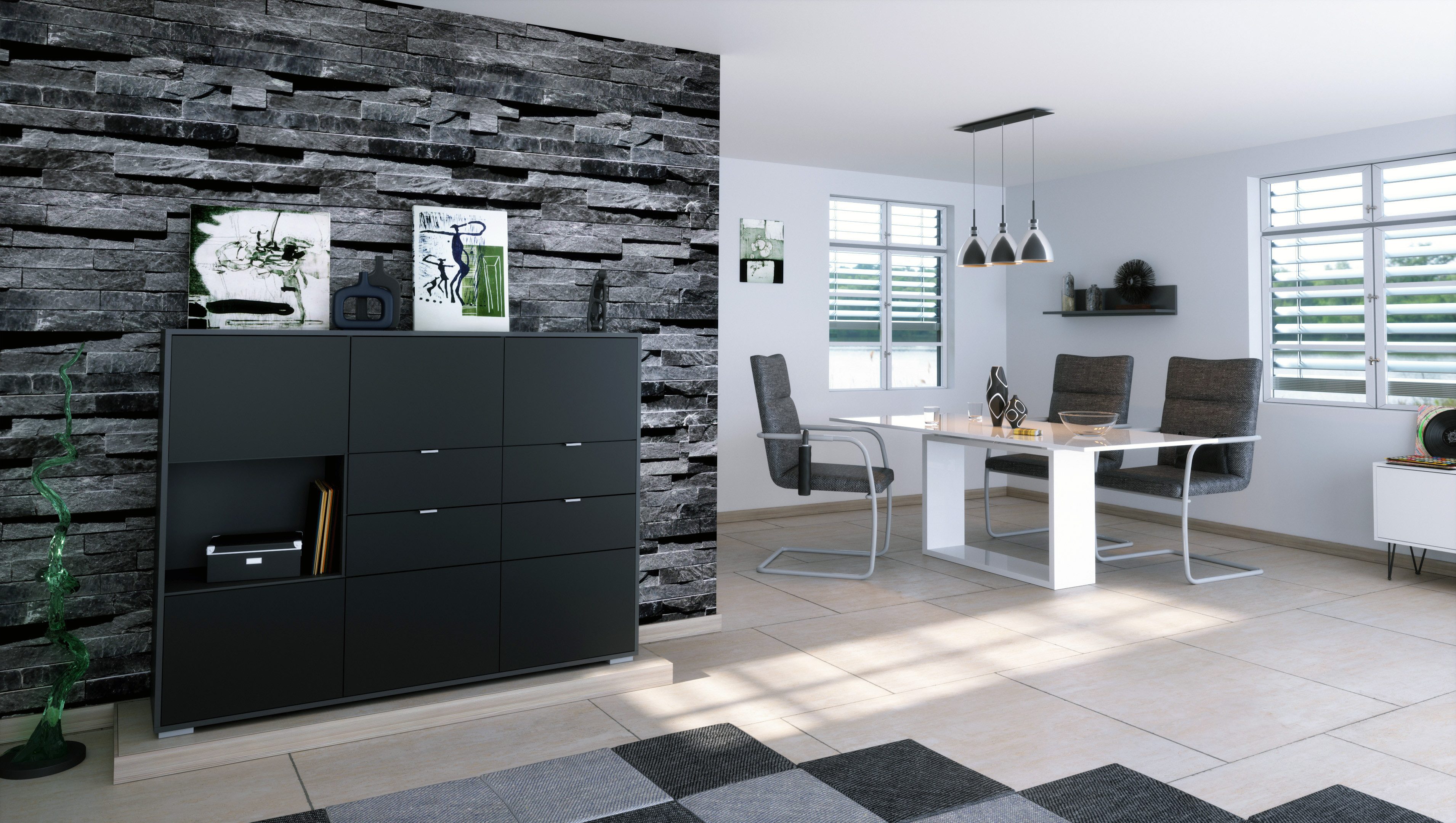 Vladon Highboard Milano (Highboard mit 6 günstig online kaufen