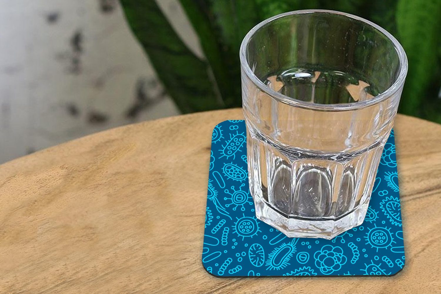 Tasse Design, für Untersetzer, 6-tlg., Viren MuchoWow Zubehör - Gläser, - Tischuntersetzer, Glasuntersetzer, Korkuntersetzer, Glasuntersetzer - Blau Bakterien