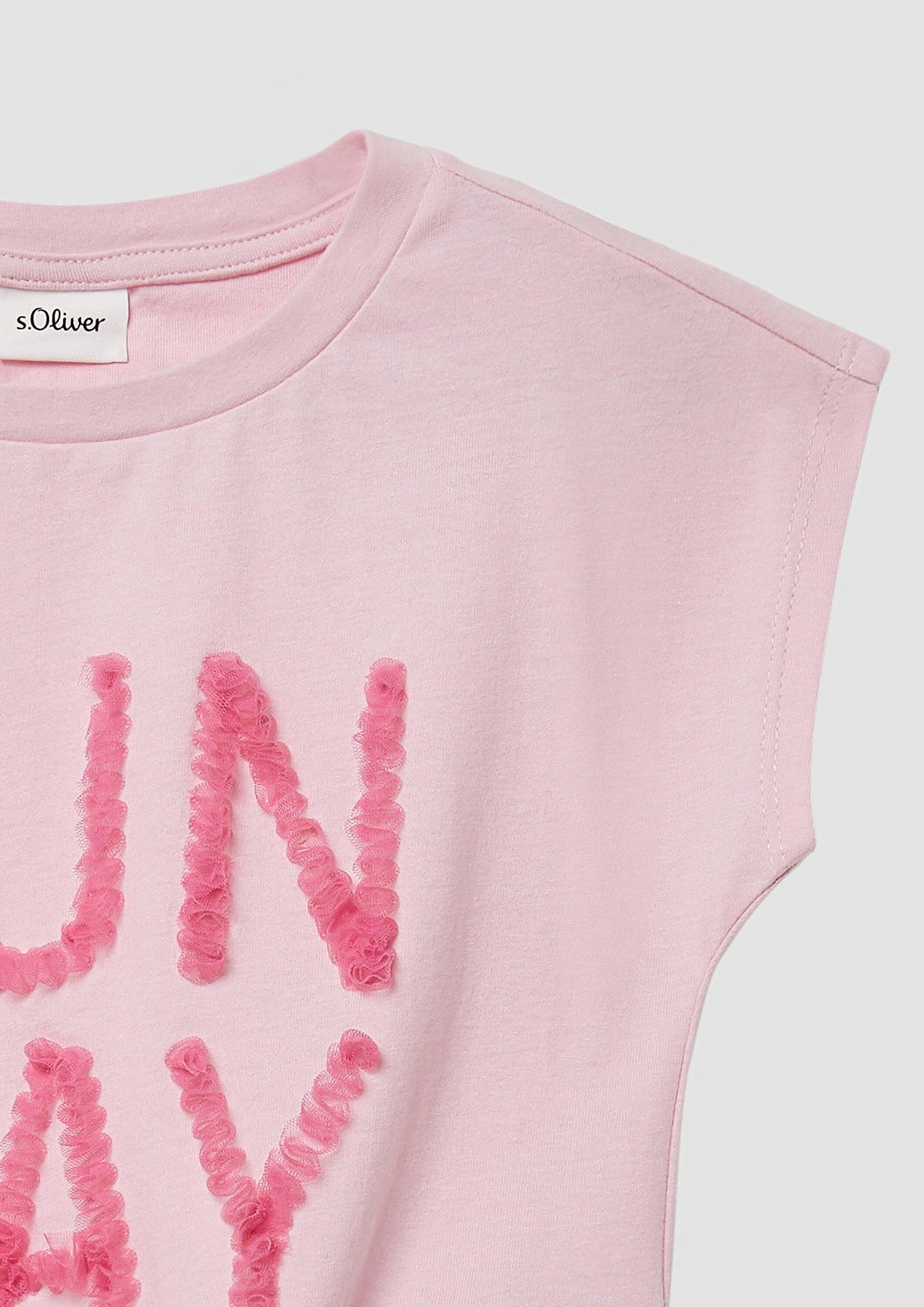 s.Oliver Kurzarmshirt T-Shirt T-Shirt mit Applikation und Knotendetail