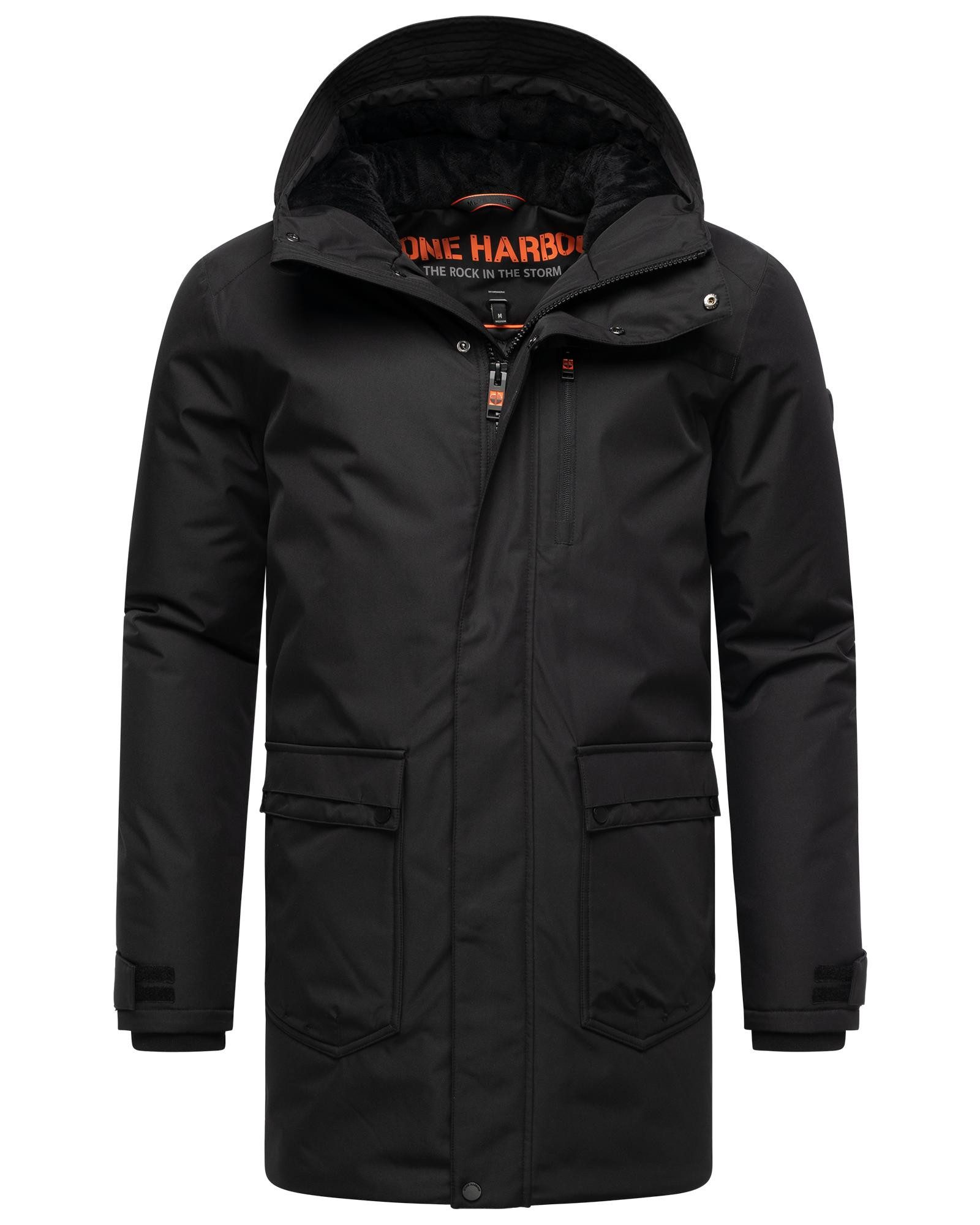 Stone Harbour Wintermantel Netaan XX Herren Kurzmantel mit kuscheliger Kapuze