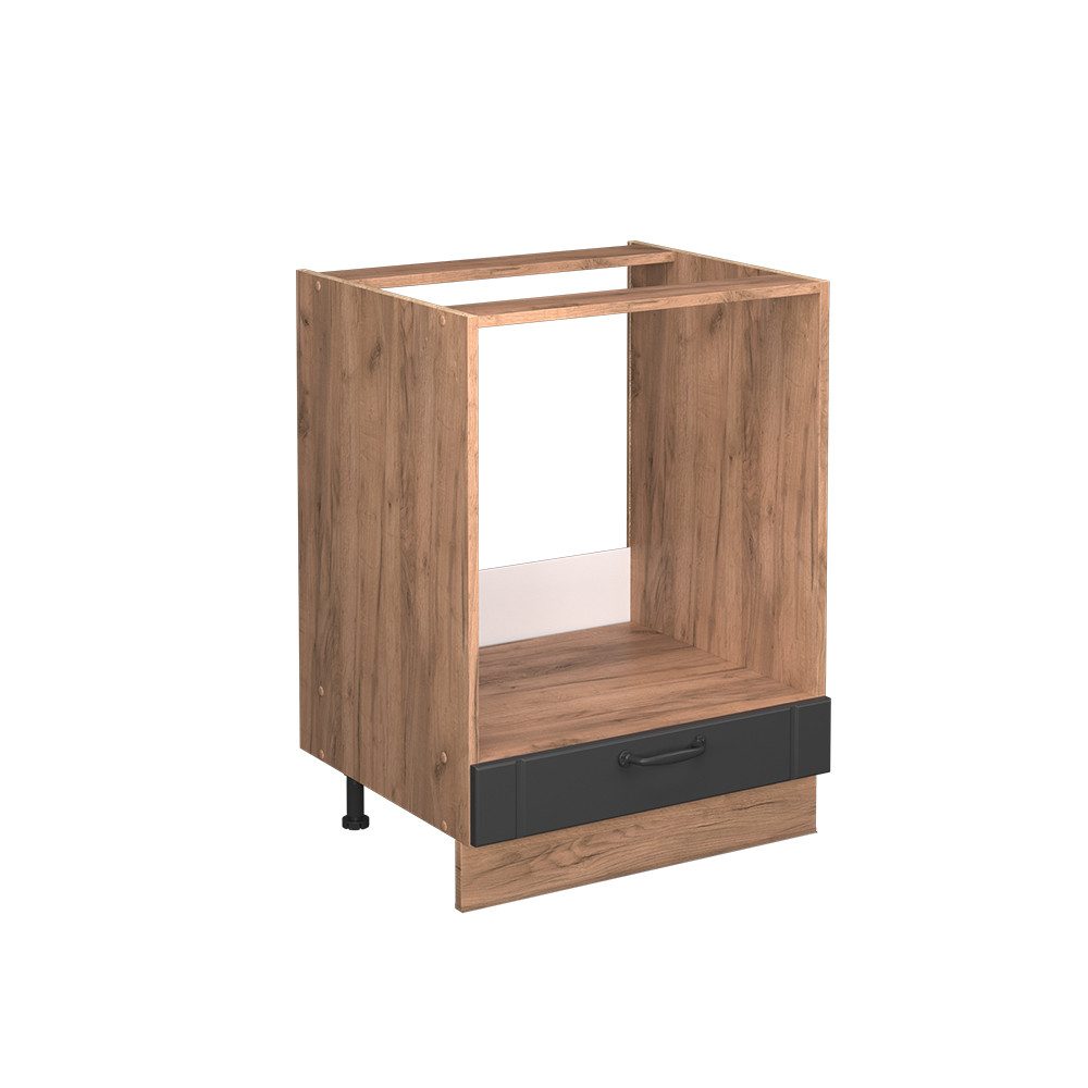 Vicco Herdumbauschrank Fame-Line, Dunkelgrau/Goldkraft Eiche, 60 cm ohne Arbeitsplatte (1-St)