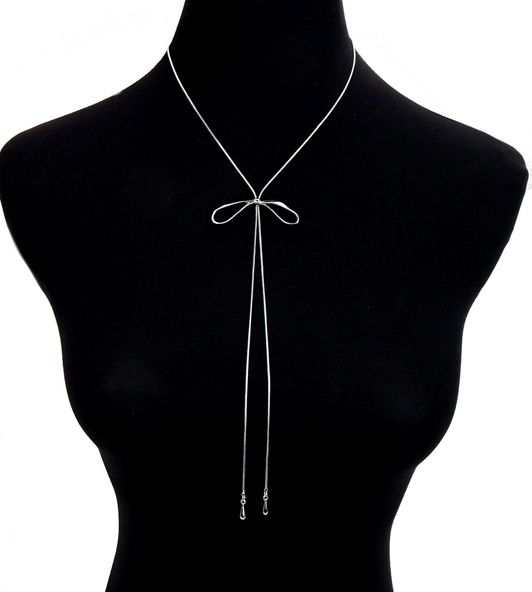 Ella Jonte Kette mit Anhänger, silber Schleife Trend Lariat Kette verstellb günstig online kaufen