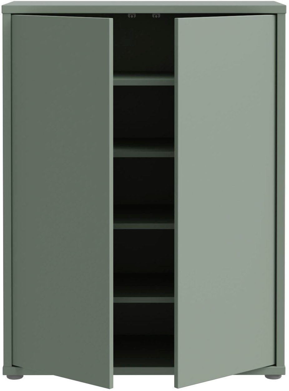 FORTE Schuhschrank Alice Springs, Schuhschrank, Platz für 15 Paar Schuhe, 2 Türen (B/H/T 74,5/99,1/34,9 cm) Stauraumschrank, Mehrzweckschrank, grifflose Front, Push to open