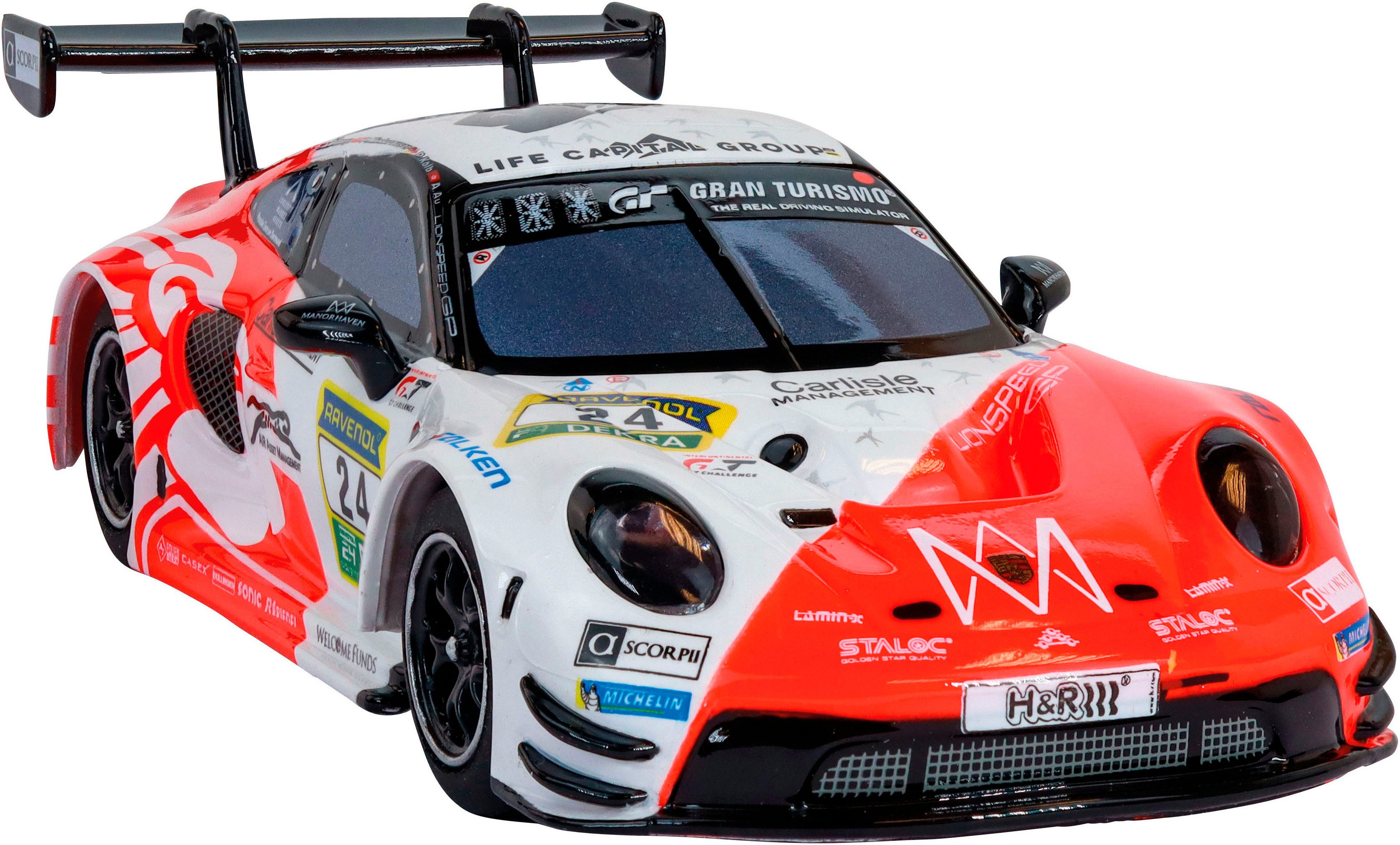 Carrera® Rennbahn-Auto Carrera Hybrid Porsche 911 GT3 R 'Lionspeed GP, No.24', mit Licht und Sound