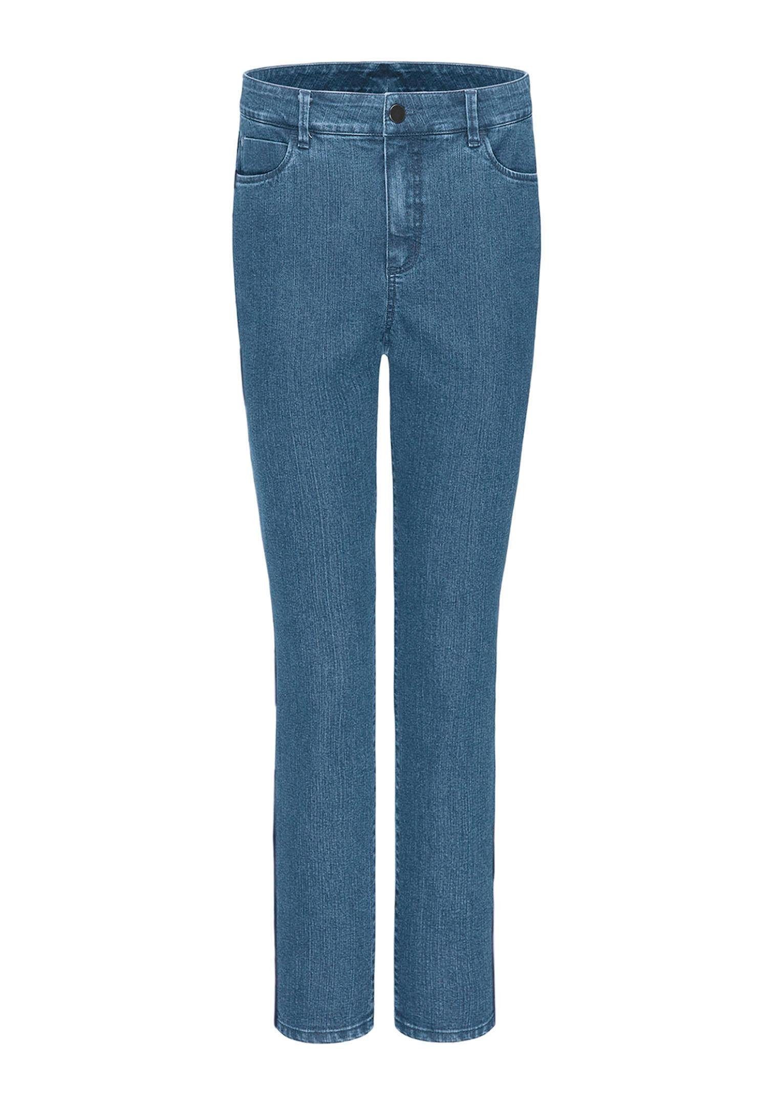 Bequeme Jeans Angesagte Jeanshose mit farbenfrohem Galon