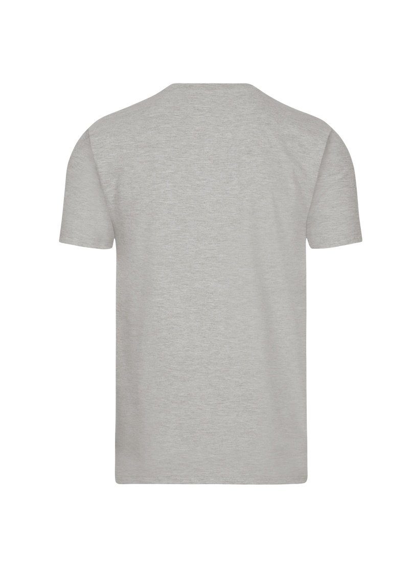 Trigema T-Shirt TRIGEMA T-Shirt grau-melange DELUXE Baumwolle