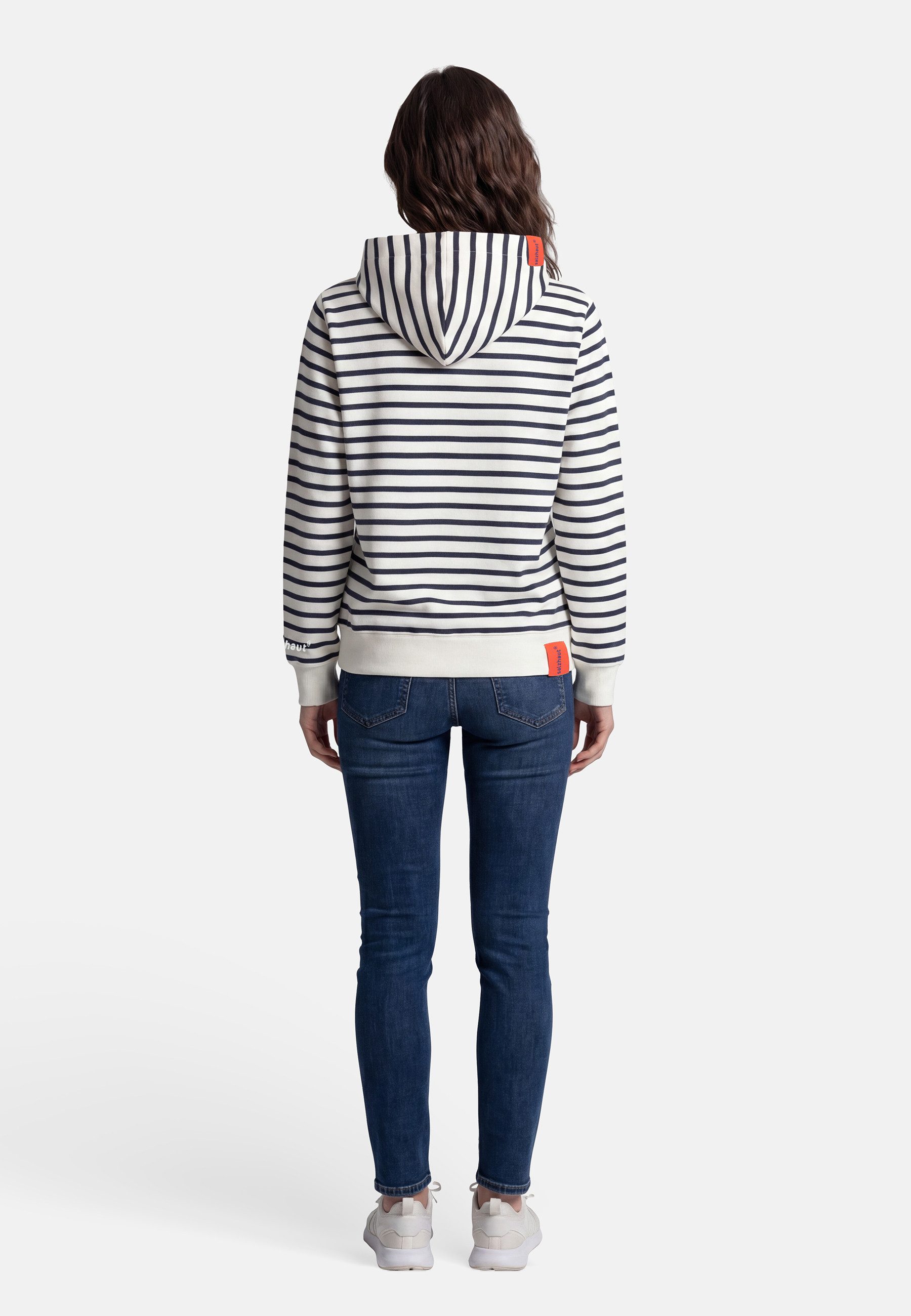 salzhaut Hoodie SUTSCHE - RINGEL Damen Regular Fit salzhaut Kapuzenpullover – bequemer Fit und nordisch klares Design – Bild 5 von 5