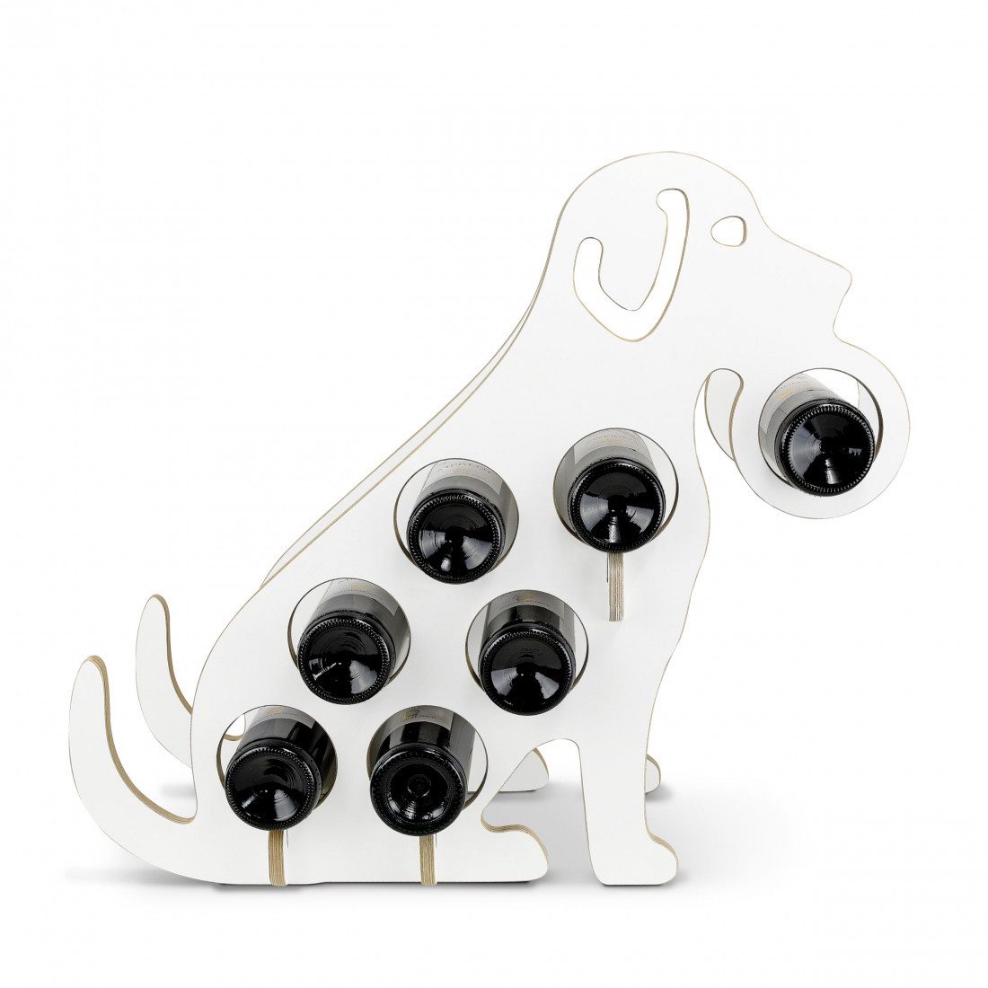 stadtecken Weinregal Holz-Dekoregal in Hundeform, Flaschenhalter, Handgefertigt, Elegantes Design