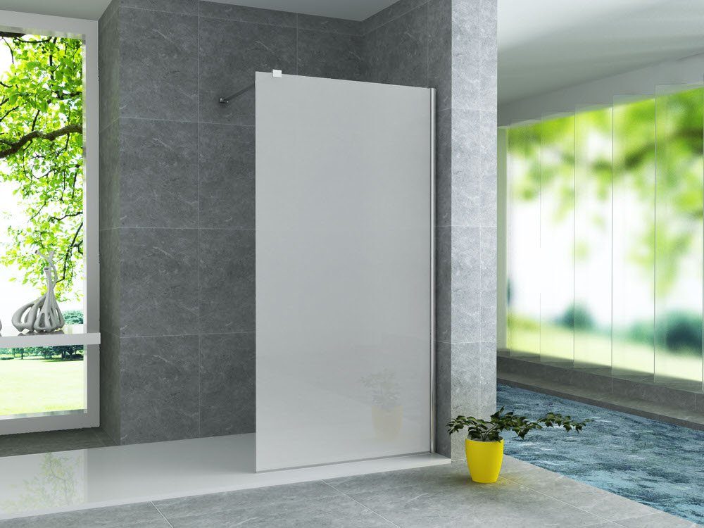 Aloni Walk-in-Dusche ECOS120, Einscheibensicherheitsglas, (1 tlg), Aloni Duschabtrennung Walk- In Duschwand Milchglas 8 mm (BxH)