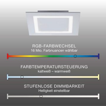 Paul Neuhaus Smarte LED-Leuchte LED Deckenleuchte Q - MIRAN Smart Home, Smart Home, CCT-Farbtemperaturwechsel, RGB-Farbwechsel, Dimmfunktion, Memoryfunktion, mit Leuchtmittel, RGB + CCT Farbwechsel, dimmbar per Fernbedienung