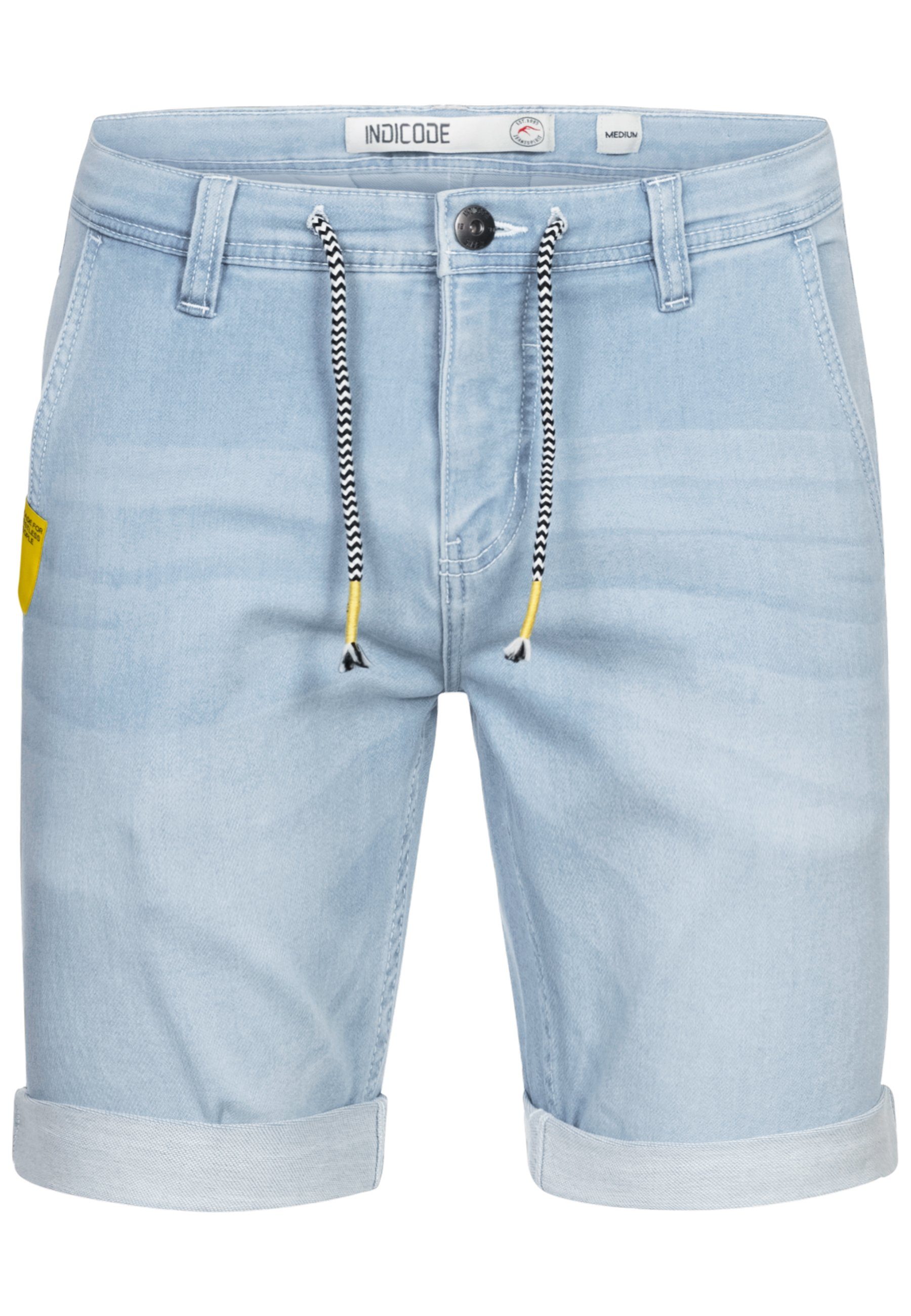 Indicode Jeansshorts Azibo elastischer Bund samt günstig online kaufen