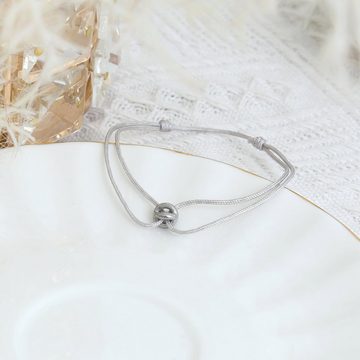 Made by Nami Armband Minimalistisches Herren & Damen Armband Filigran Grau, Handgemacht & Geflochten - 100% Wasserfest & verstellbar